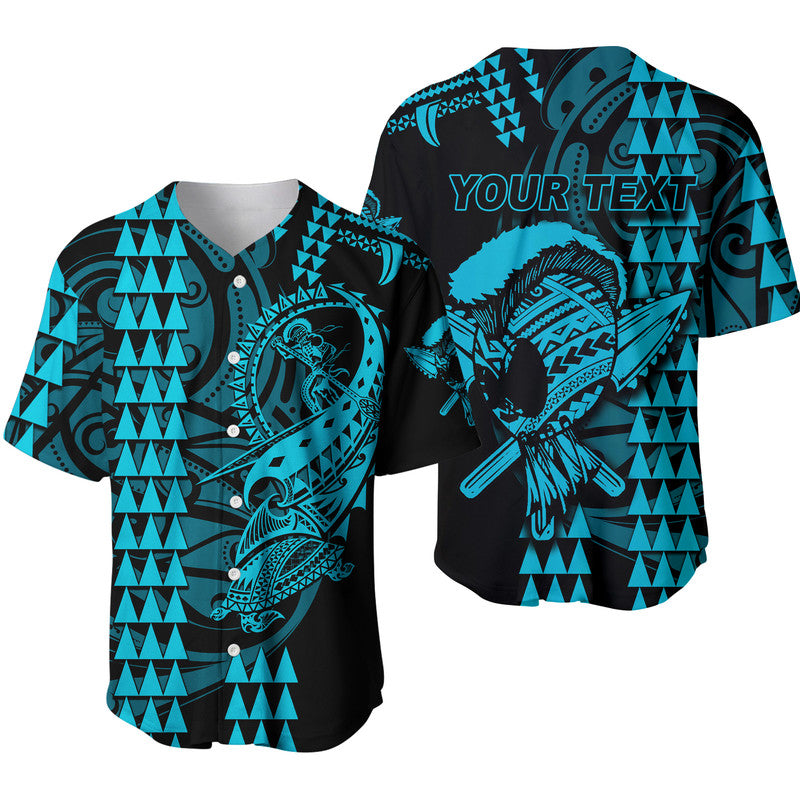 (Custom Personalised) Hawaii Polynesian Warrior Kakau Baseball Jersey Gold