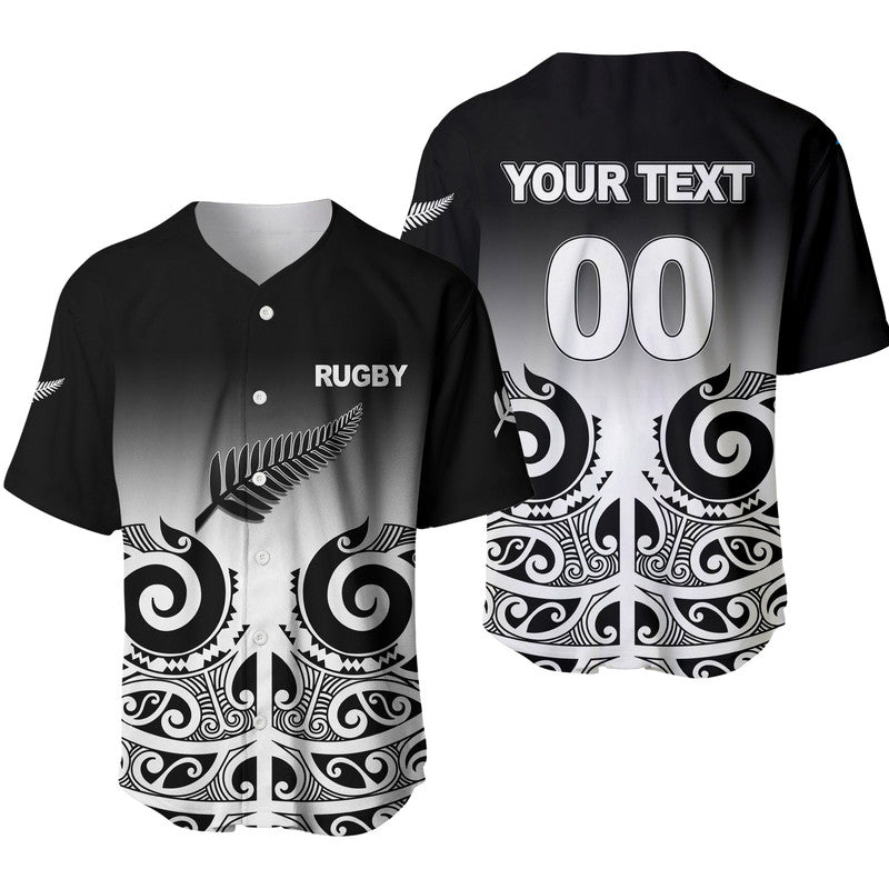 (Custom Personalised) New Zealand Rugby Baseball Jersey Maori style