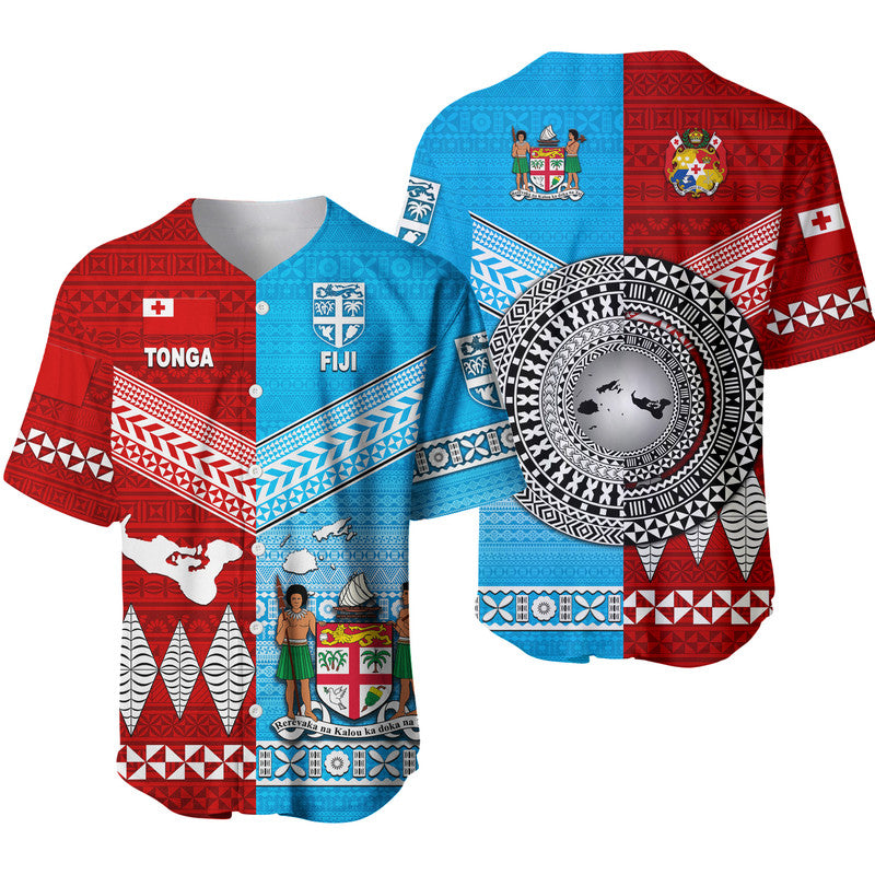 Tonga Ngatu And Fiji Tapa Baseball Jersey Together