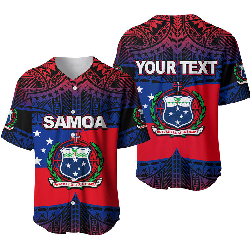 (Custom Personalised) Samoa Baseball Jersey Mix Flag