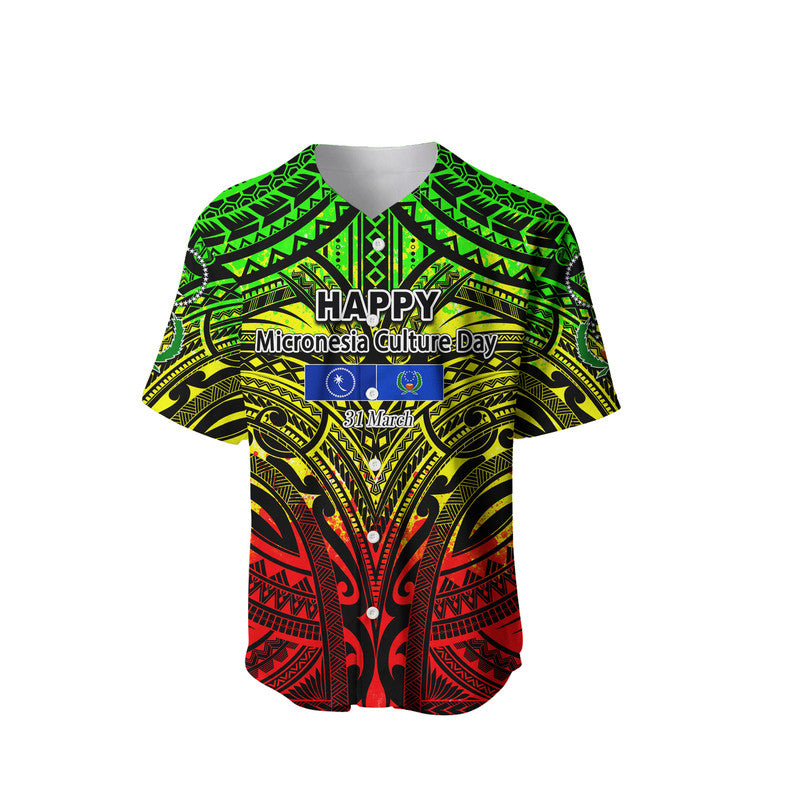 Micronesia Culture Day Baseball Jersey Chuuk And Pohnpei Reggae Style