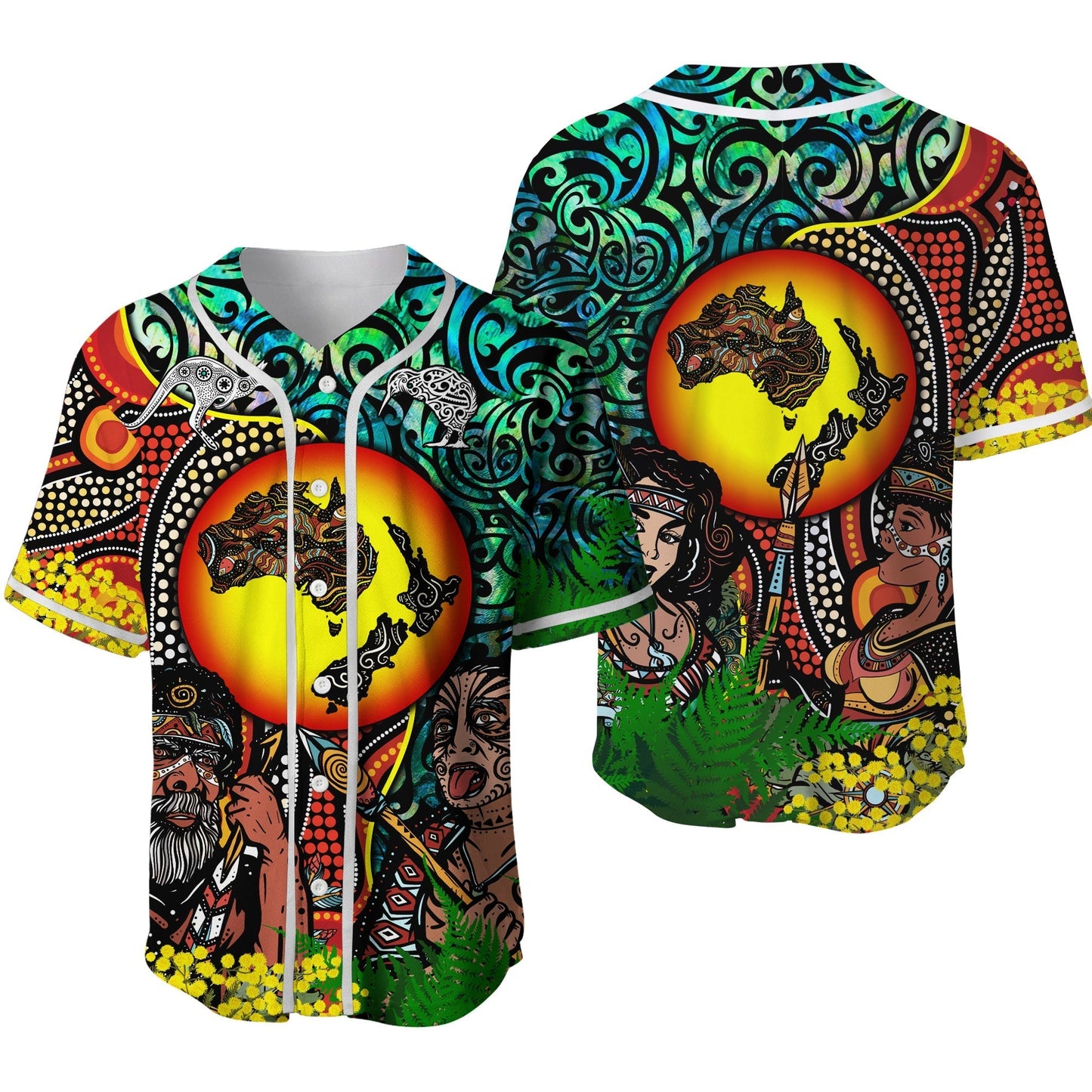 Australia Aboriginal Kangaroo Combine New Zealand Maori Kiwi Bird Baseball Jersey