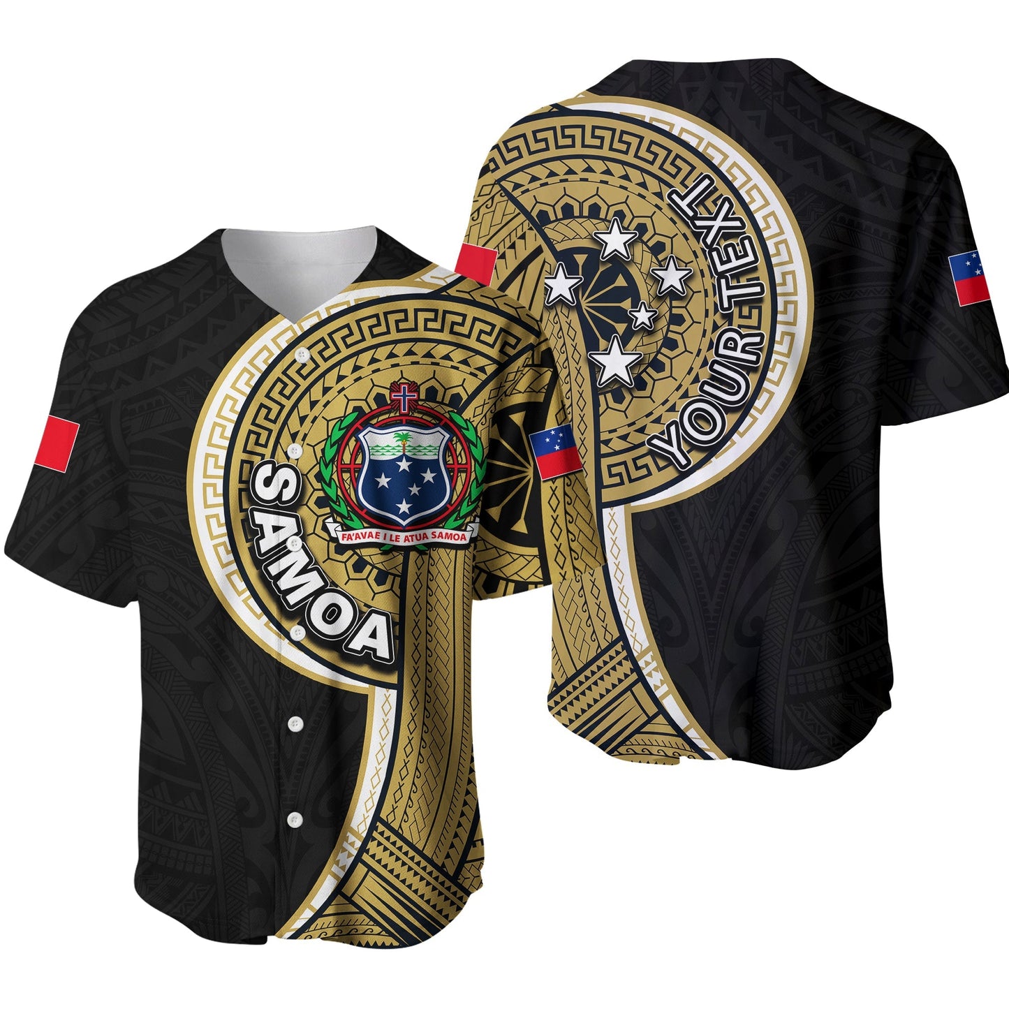(Custom Personalised) Samoa Tribal Tattoo Baseball Jersey No.2