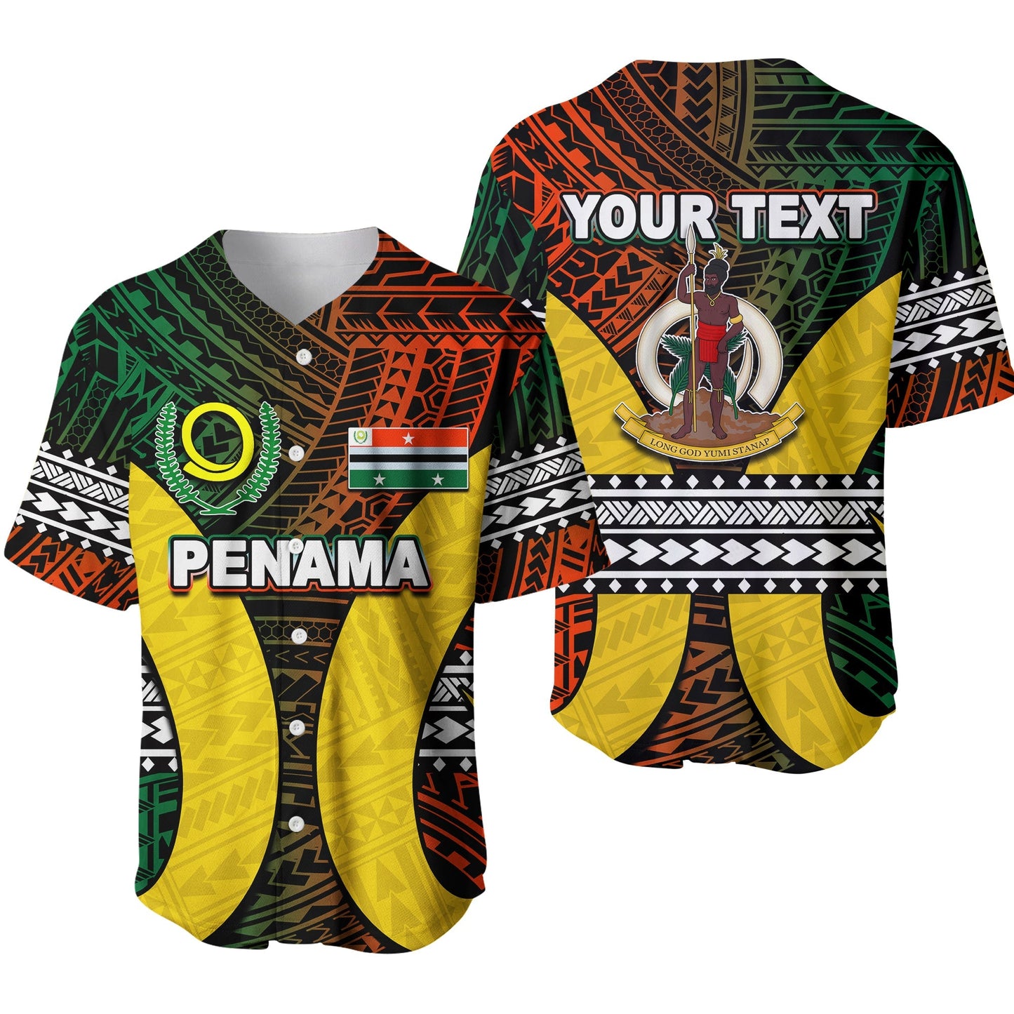 (Custom Personalised) Polynesian Penama Of Vanuatu Baseball Jersey