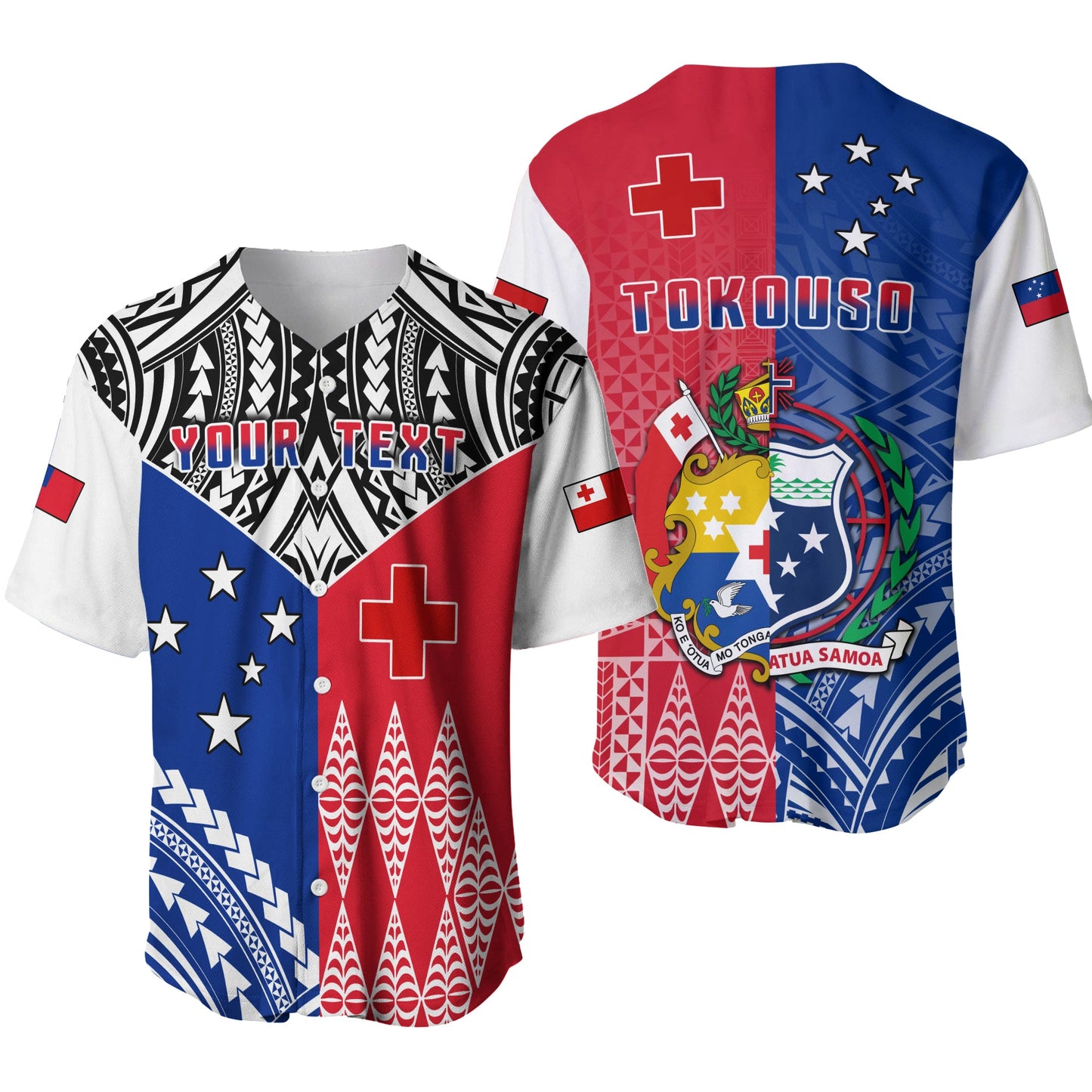 (Custom Personalised) Spirit Of TokoUso Baseball Jersey Tonga and Samoa