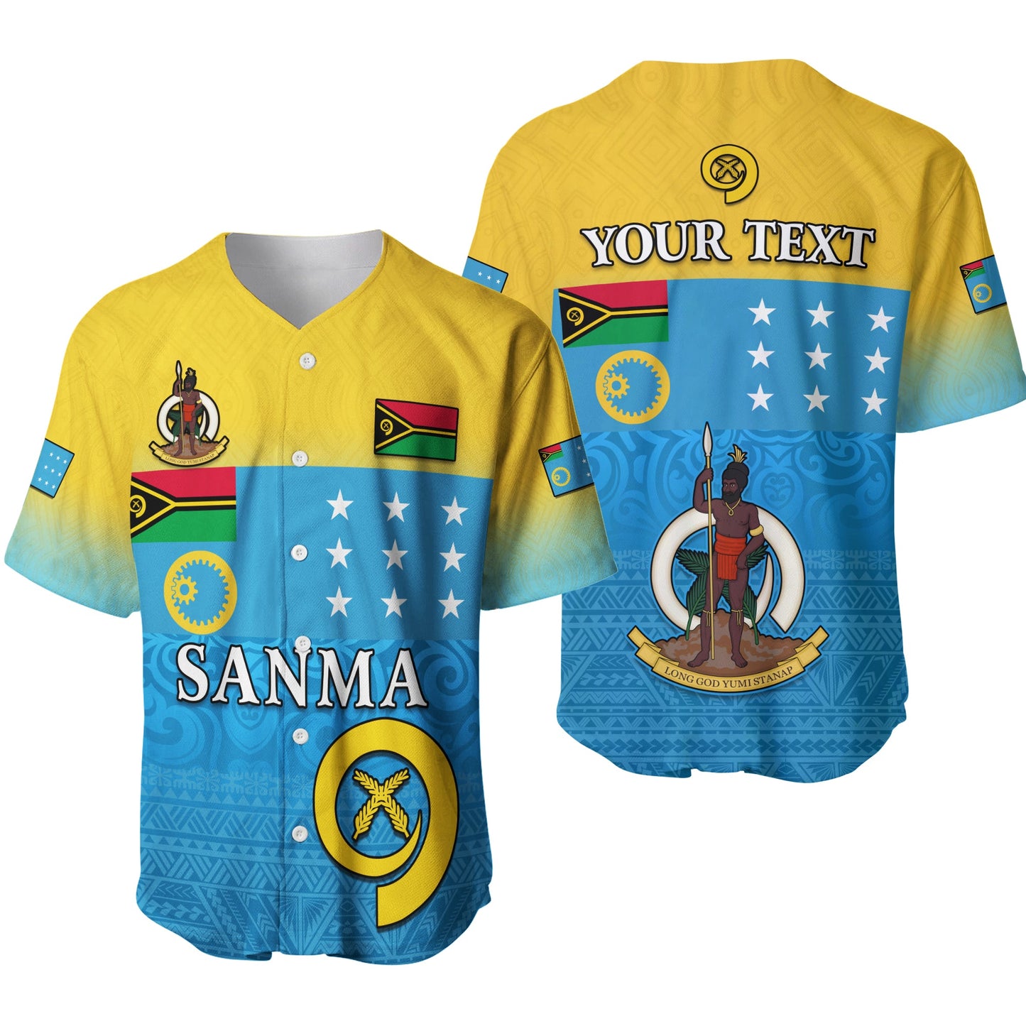 (Custom Personalised) Sanma Province Baseball Jersey Vanuatu Proud