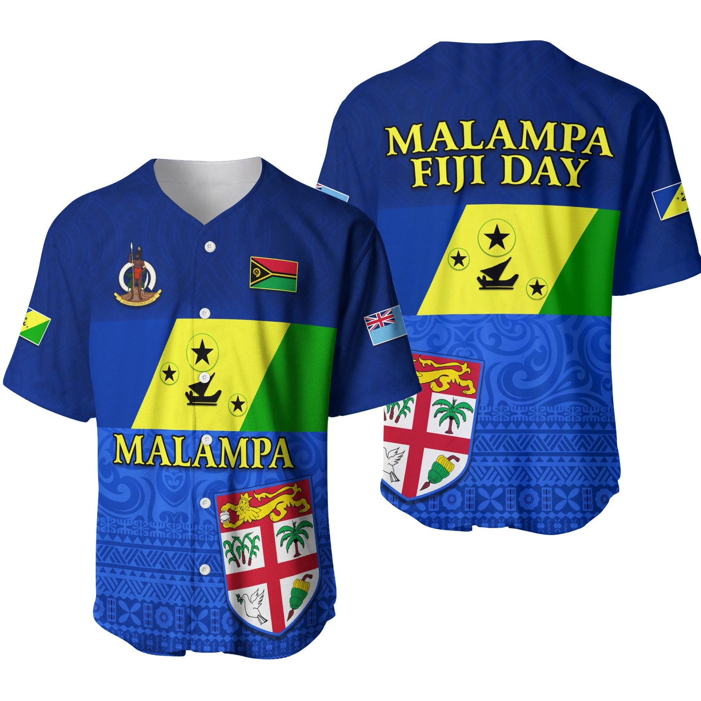 Malampa Fiji Day Baseball Jersey Vanuatu Proud