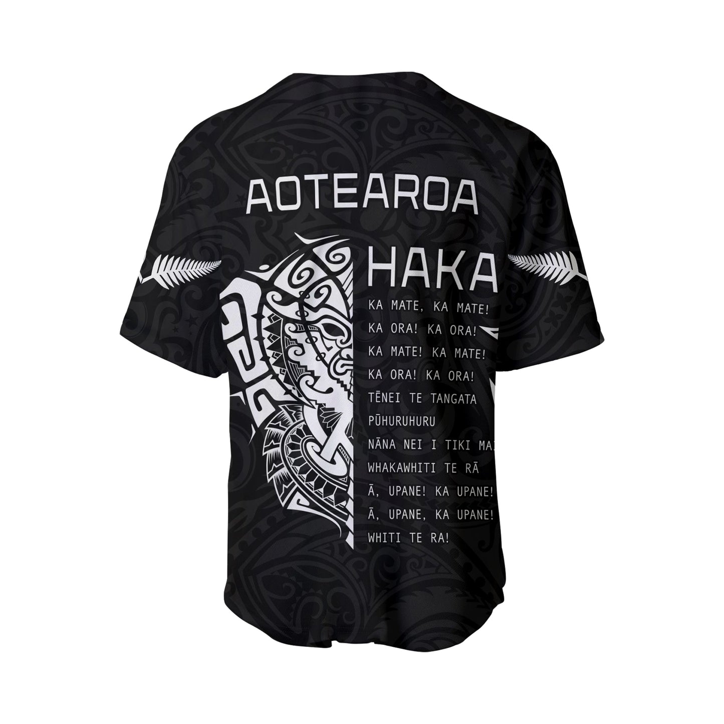 New Zealand Rugby Baseball Jersey Haka All Black mix Ta Moko