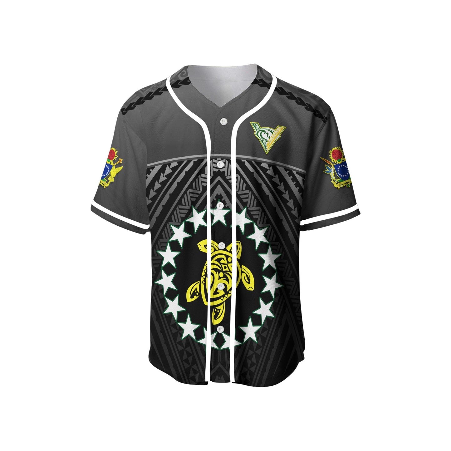 (Custom Personalised) The Kuki's Baseball Jersey Cook Islands Rugby Black Custom Text and Number