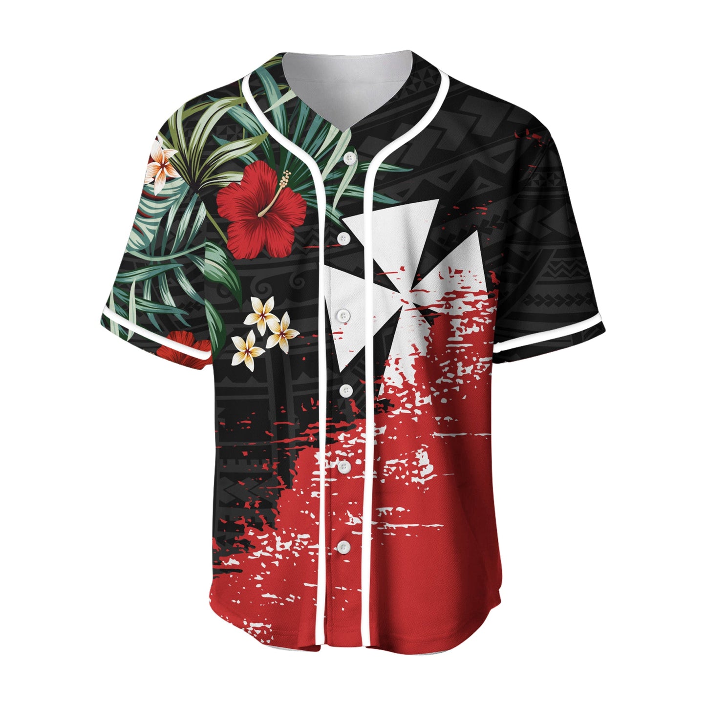 Wallis and Futuna Polynesian Baseball Jersey Fantastic Flowers