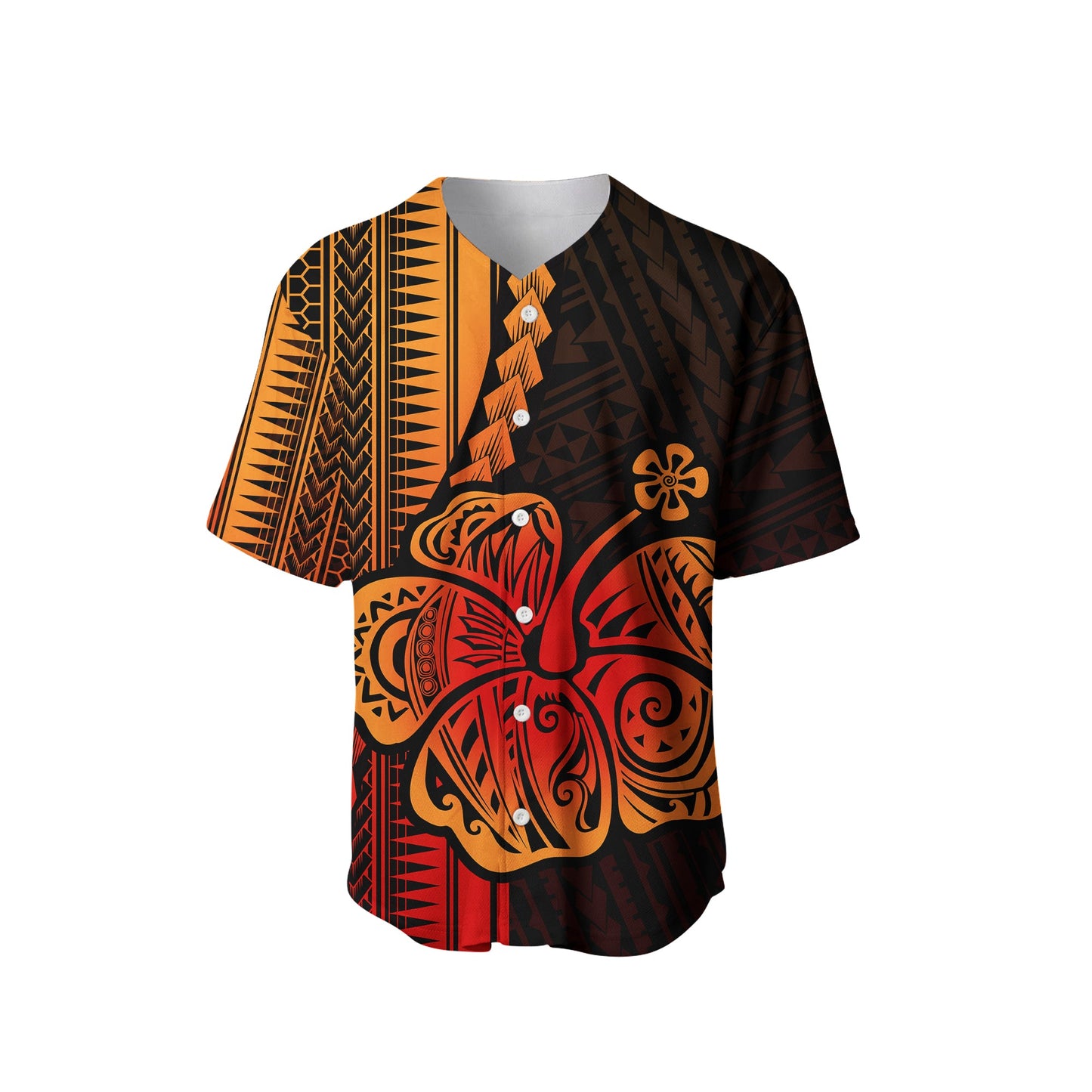 Polynesian Hibiscus Baseball Jersey Hawaiian Style No.1