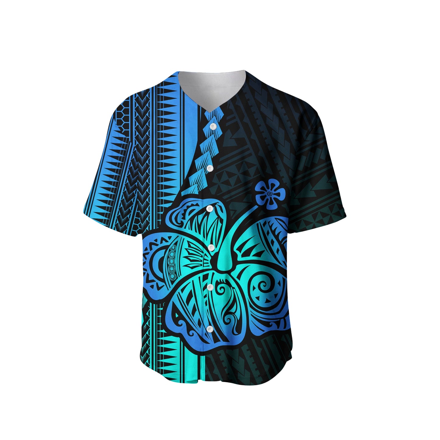 (Custom Personalised)Polynesian Hibiscus Baseball Jersey Hawaiian Style No.2