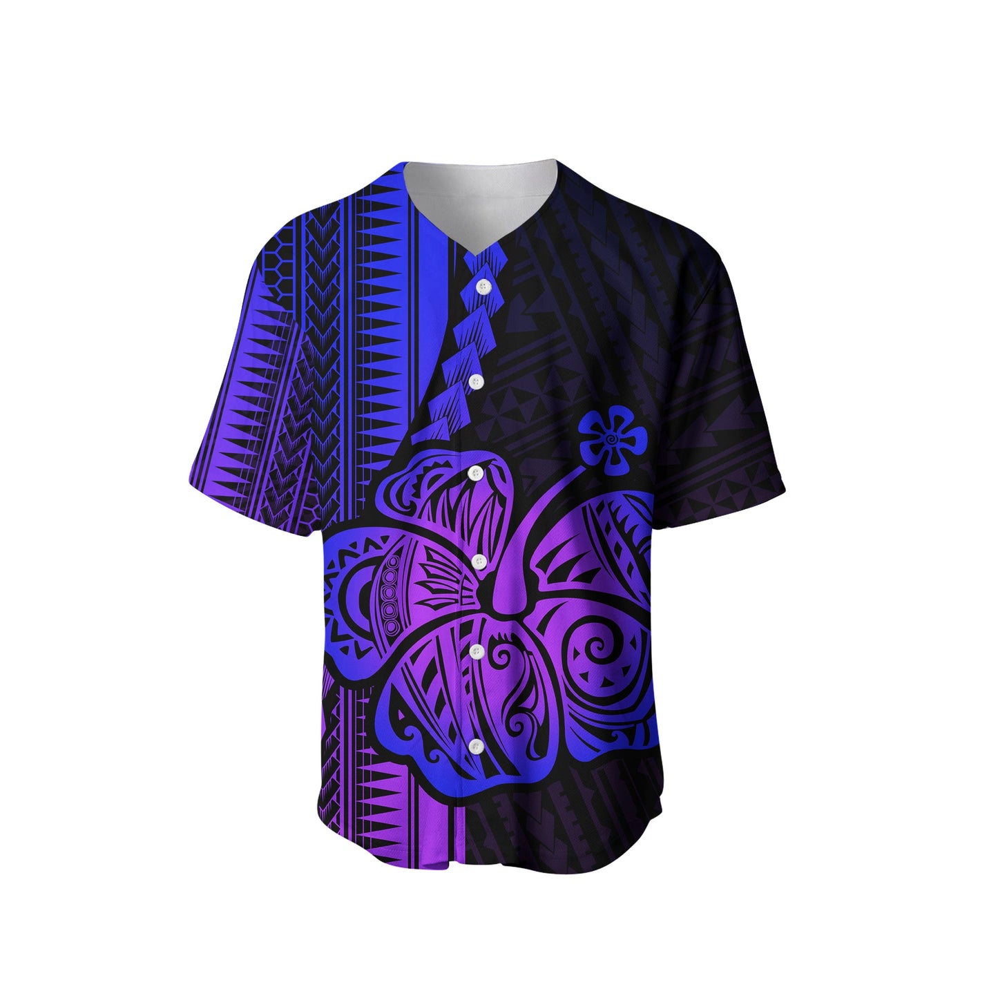 (Custom Personalised)Polynesian Hibiscus Baseball Jersey Hawaiian Style No.3