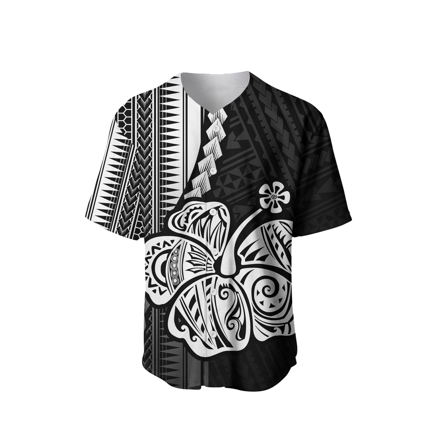 Polynesian Hibiscus Baseball Jersey Hawaiian Style No.4