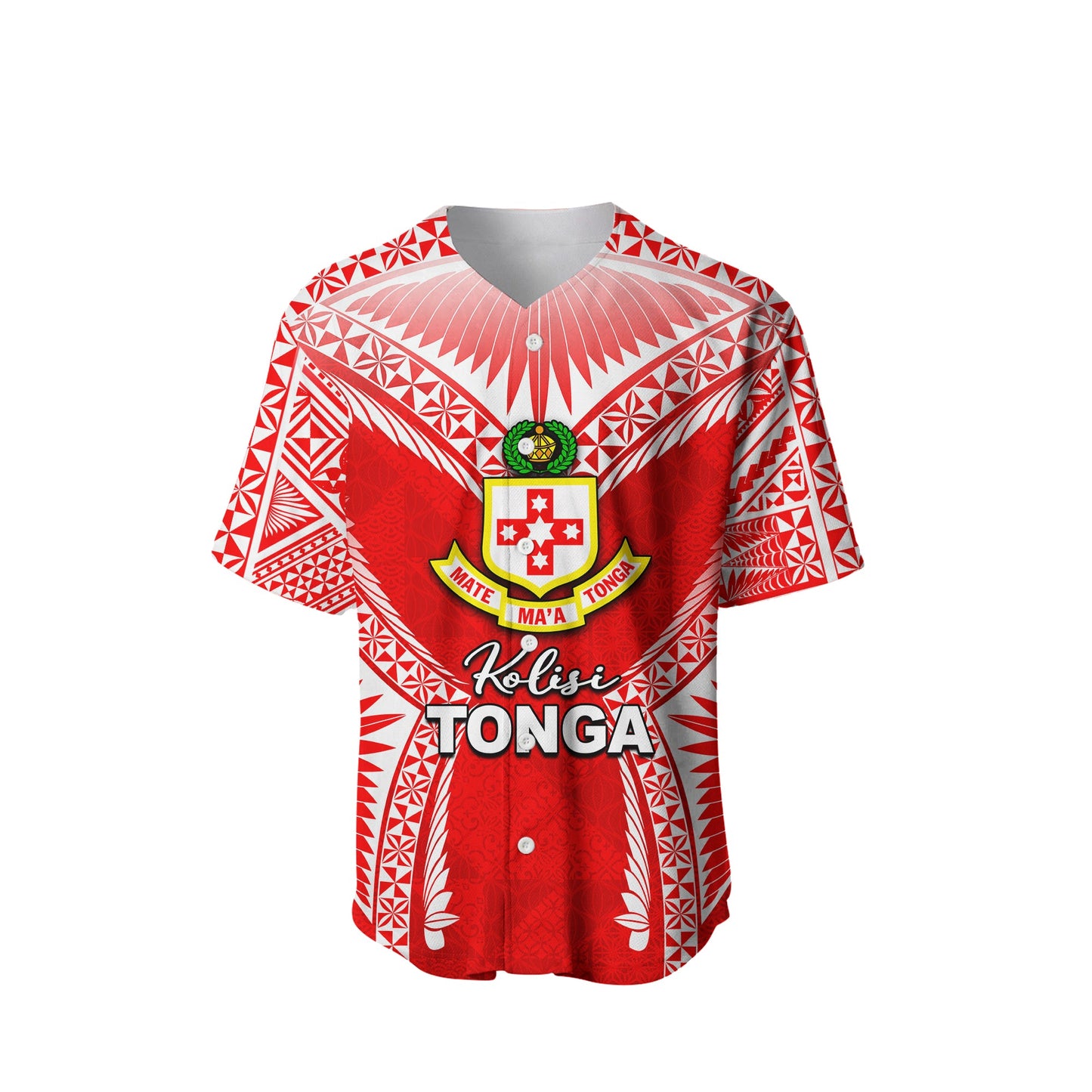 (Custom Personalised)Kolisi Tonga Baseball Jersey Red Style