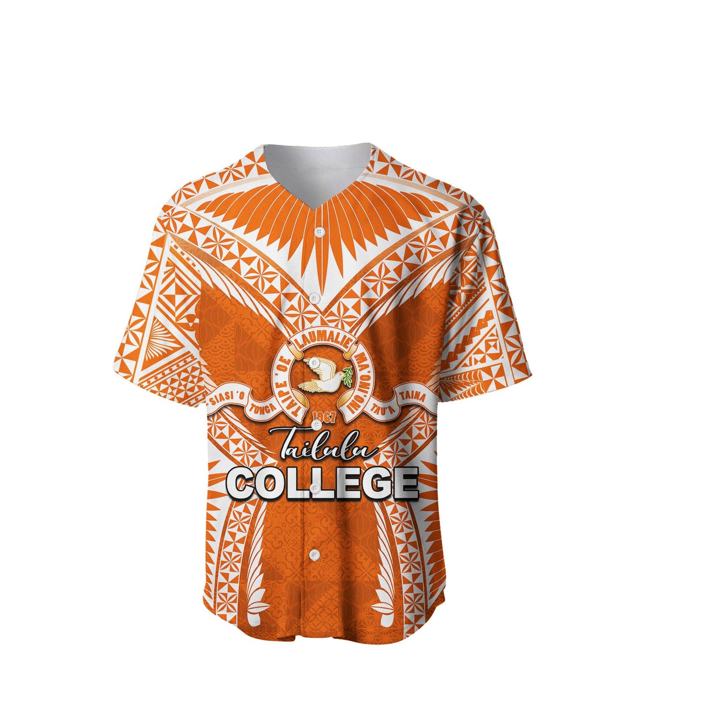 (Custom Personalised)Tailulu College Baseball Jersey Orange Style