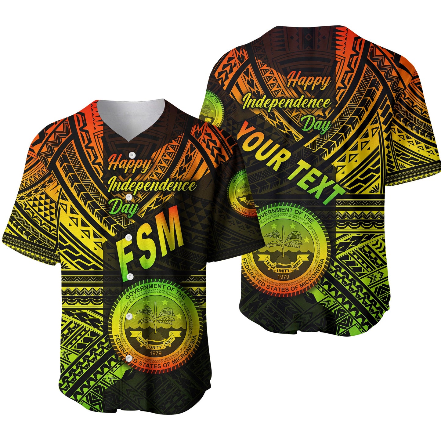 (Custom Personalised) Federated States of Micronesia Baseball Jersey FSM Happy Independence Day Original Vibes Reggae