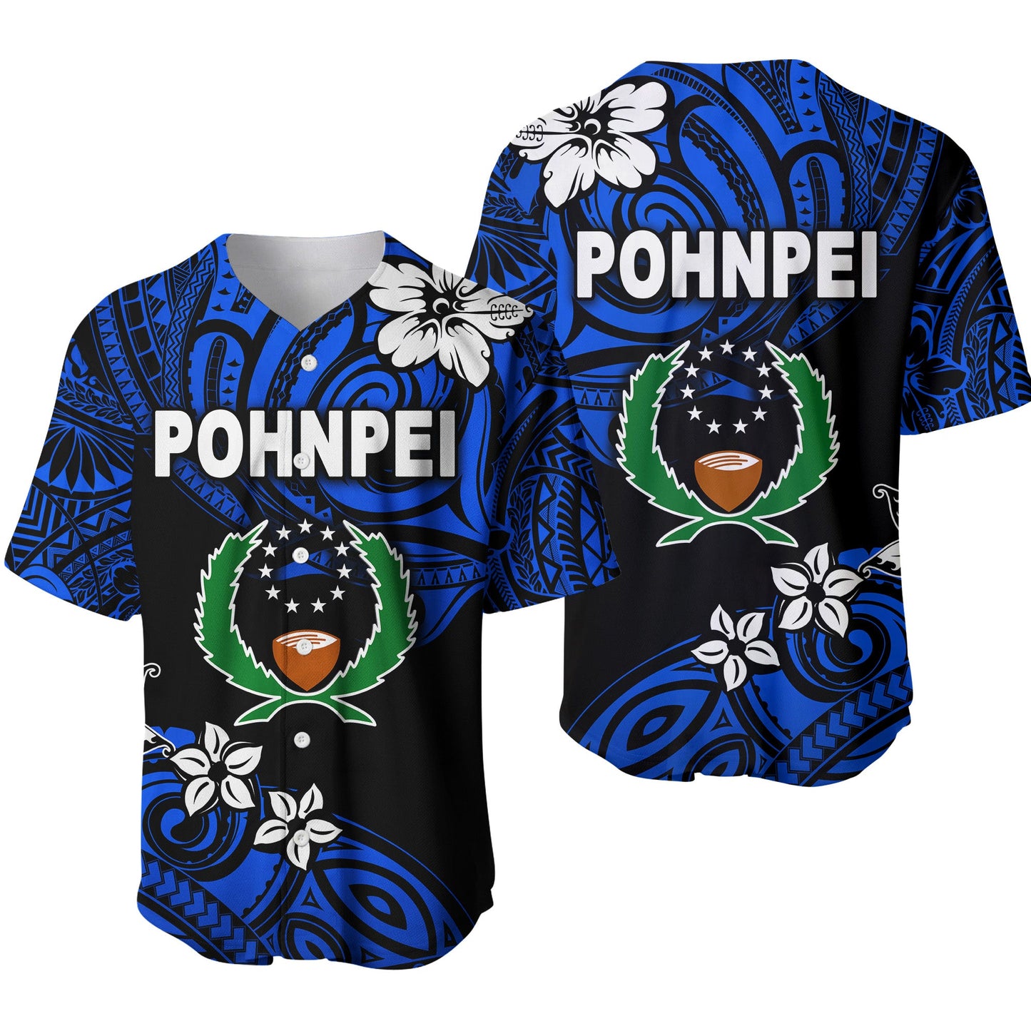 FSM Pohnpei Baseball Jersey Unique Vibes Blue