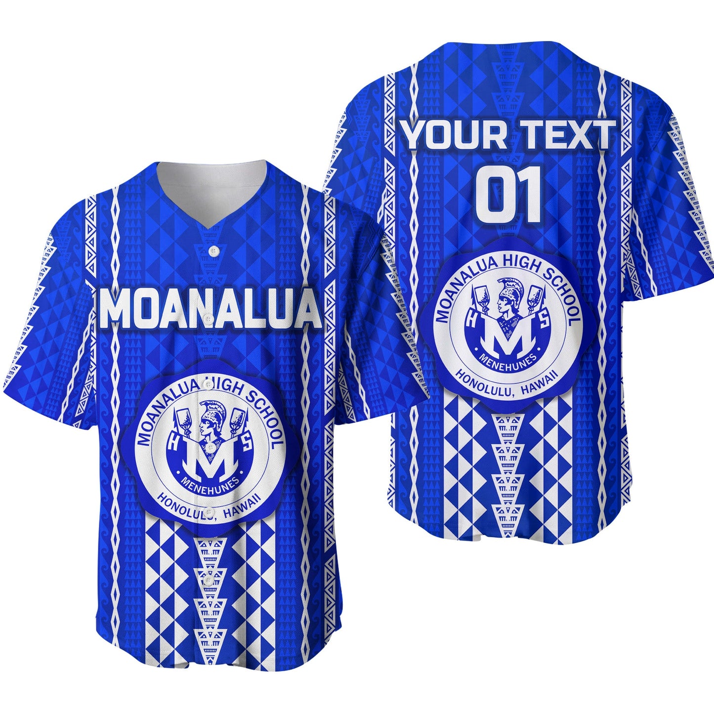 (Custom Personalised) Hawaii Moanalua High School Baseball Jersey Simple Style