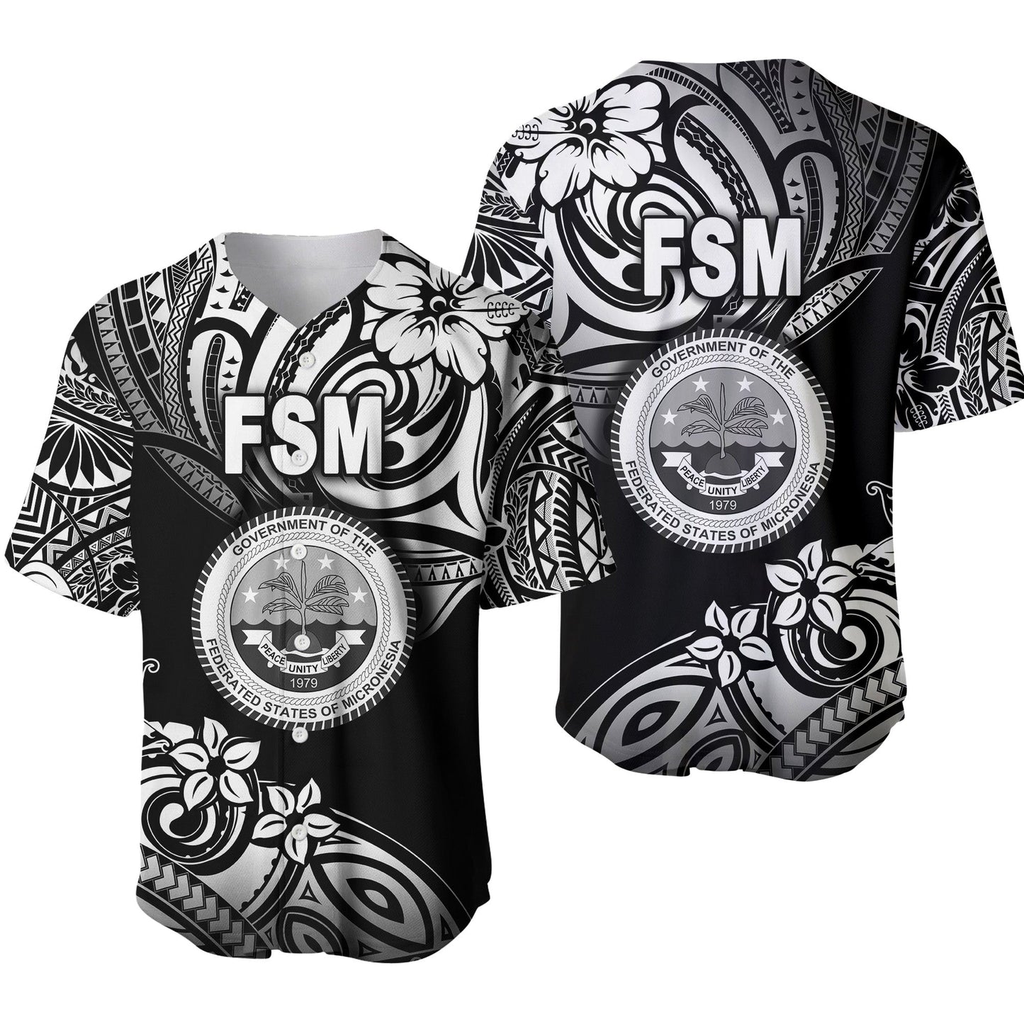 Federated States of Micronesia Baseball Jersey Unique Vibes Black