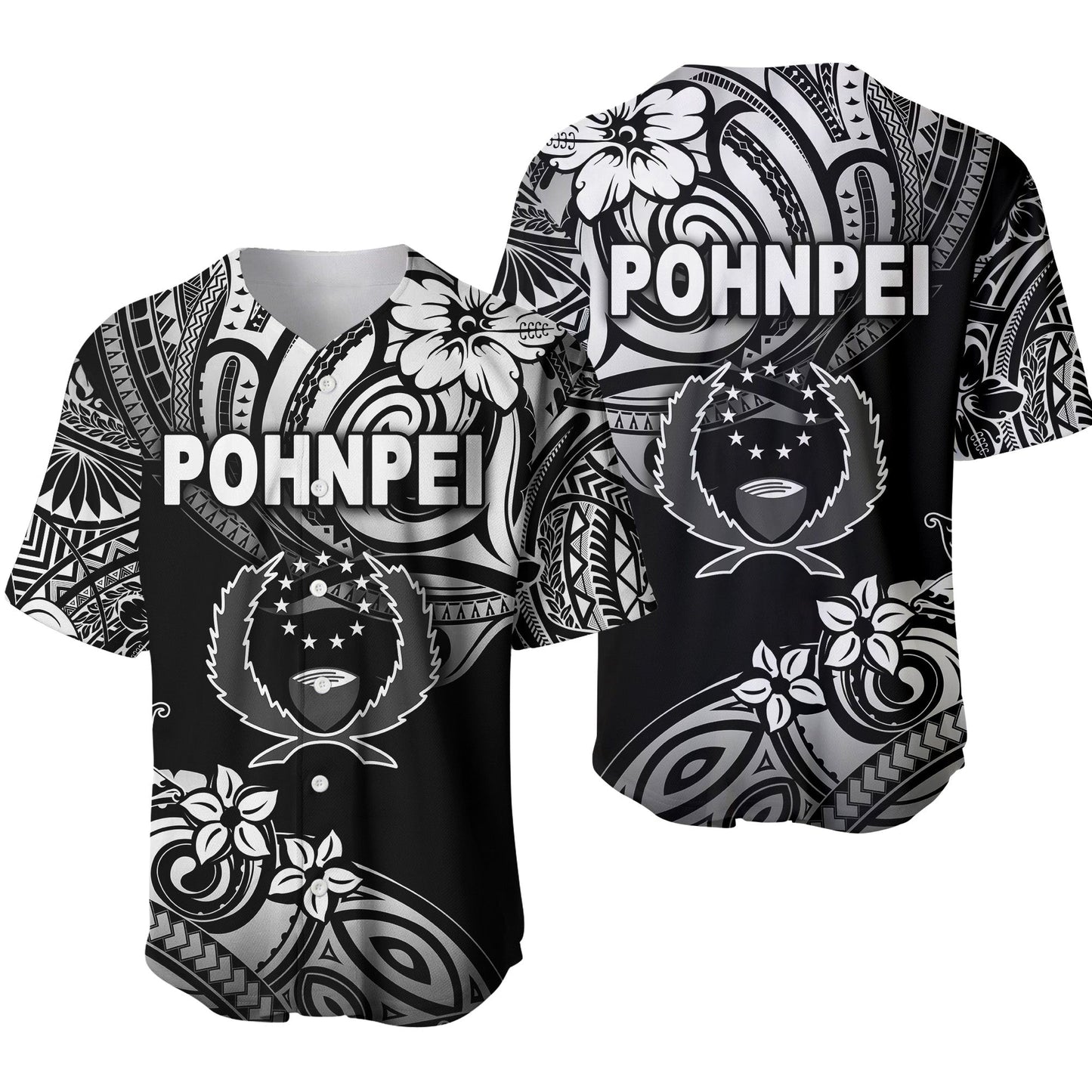FSM Pohnpei Baseball Jersey Unique Vibes Black