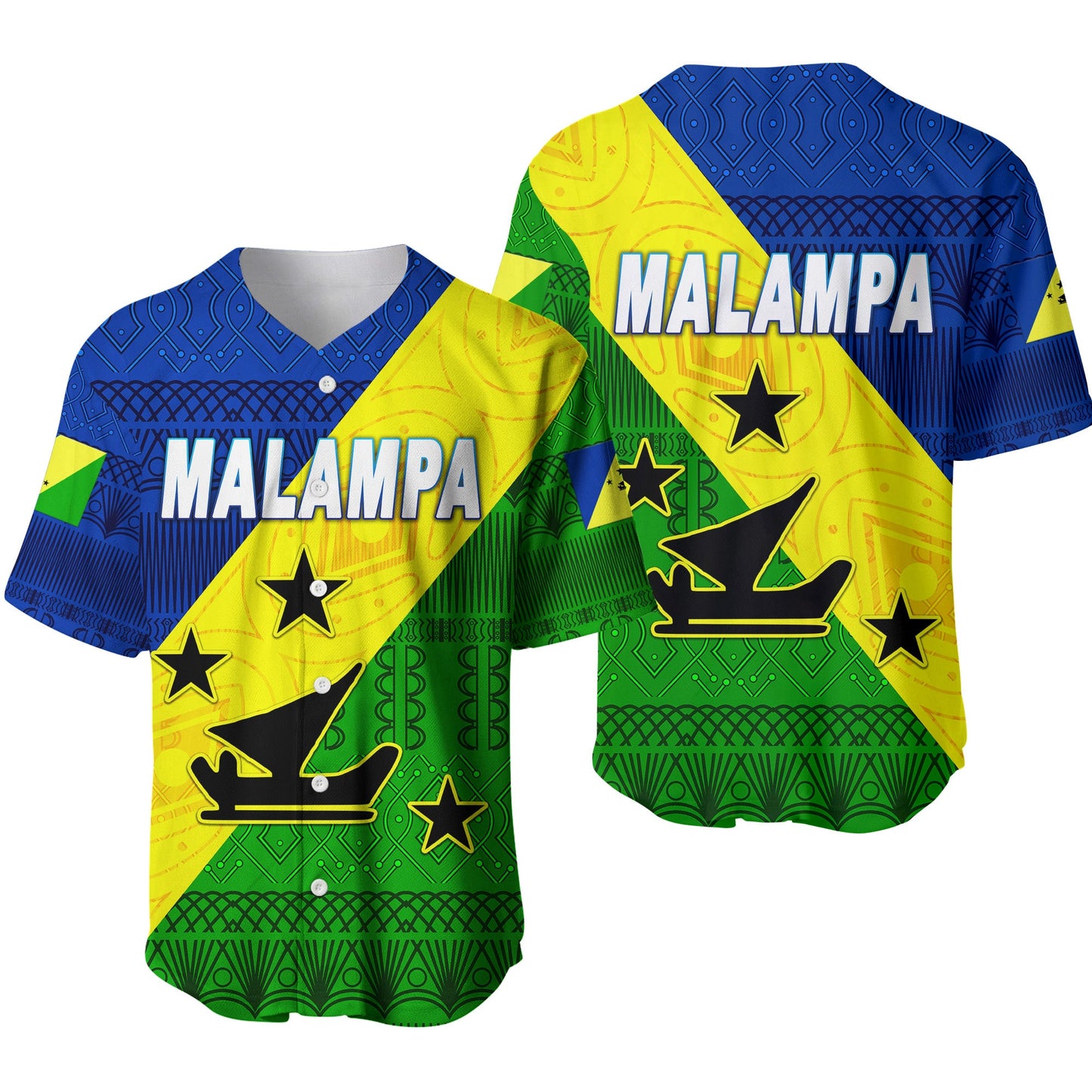 Malampa Province Baseball Jersey Vanuatu Pattern Traditional Style