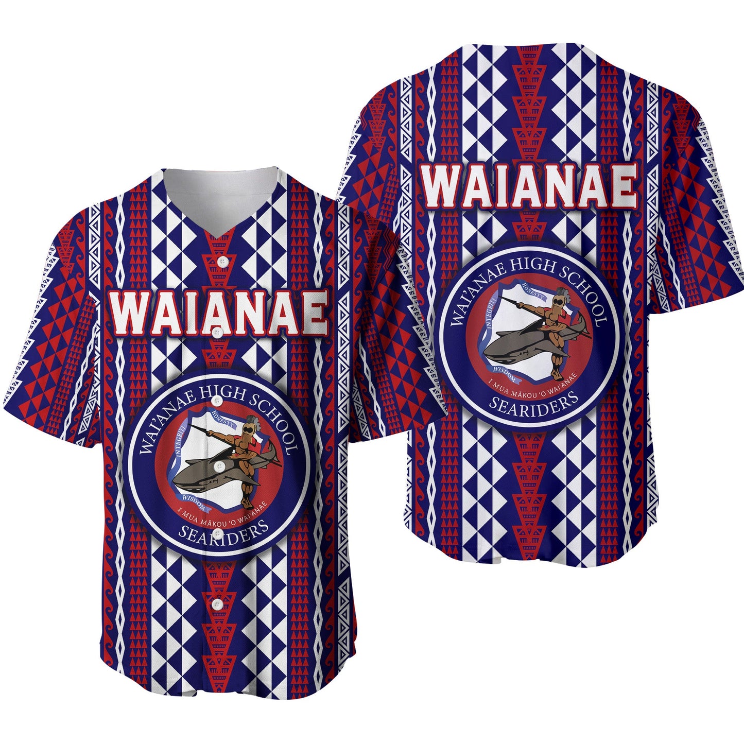 Hawaii Waianae High School Baseball Jersey Seariders Simple Style