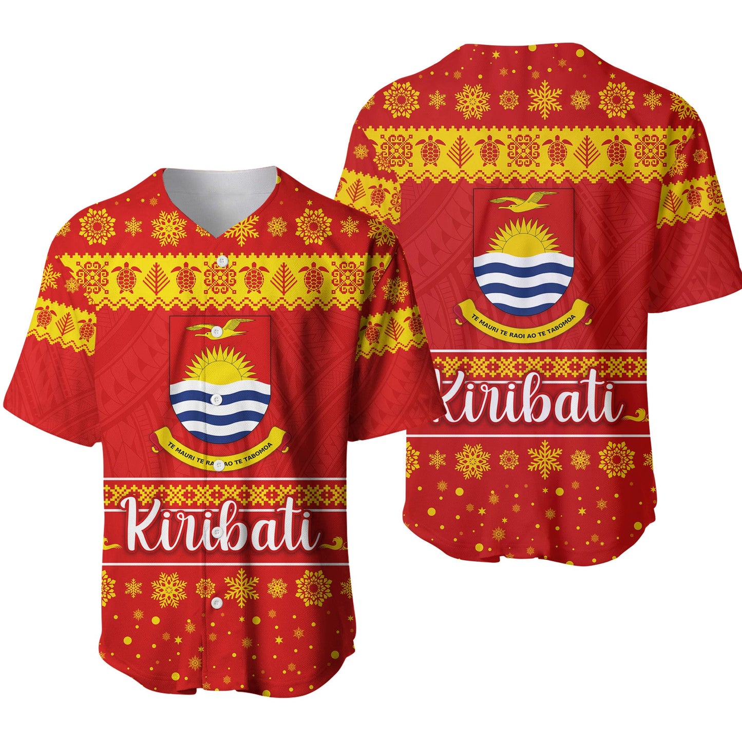 Kiribati Christmas Baseball Jersey Simple Style