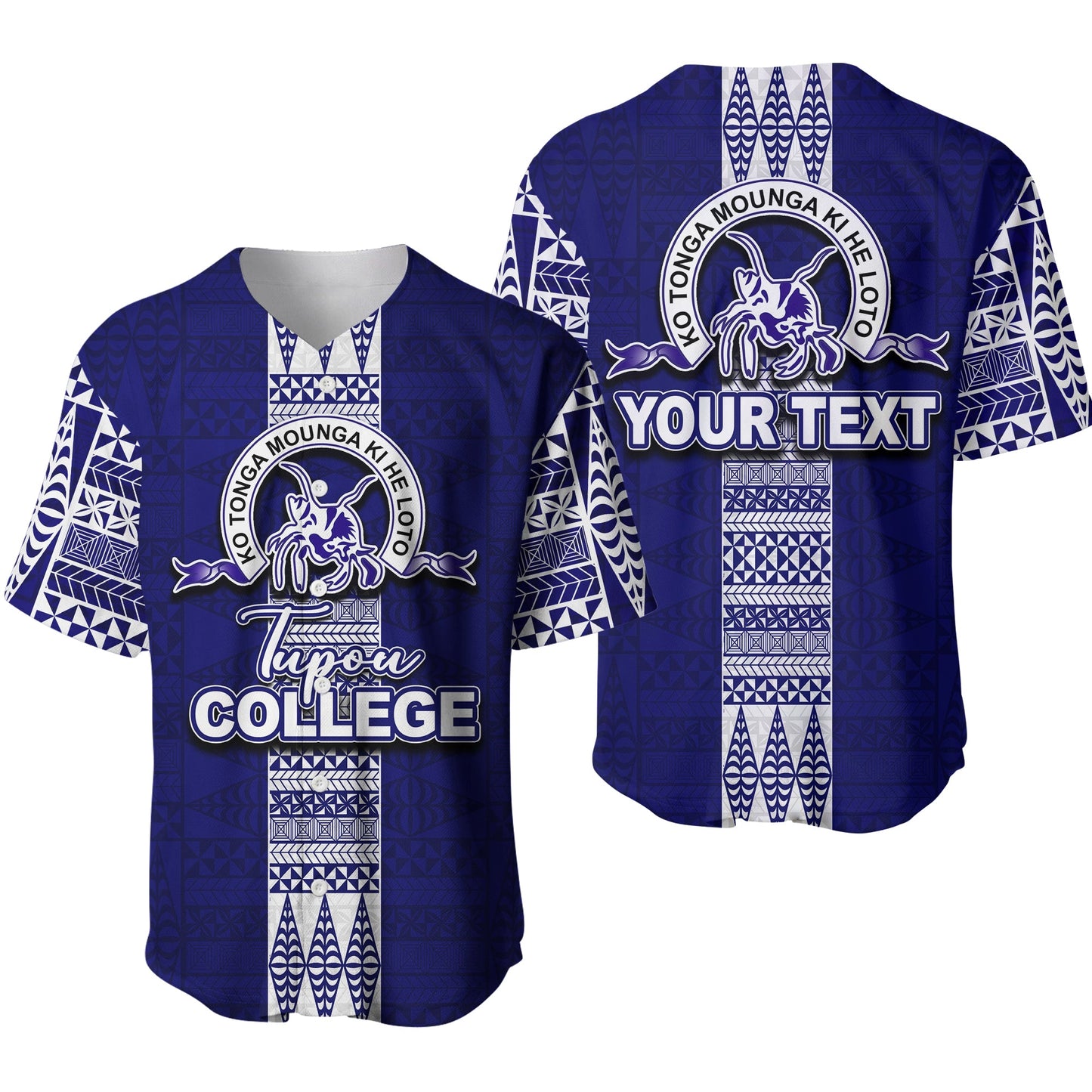 (Custom Personalised) Tupou College Baseball Jersey Tonga Simple Style