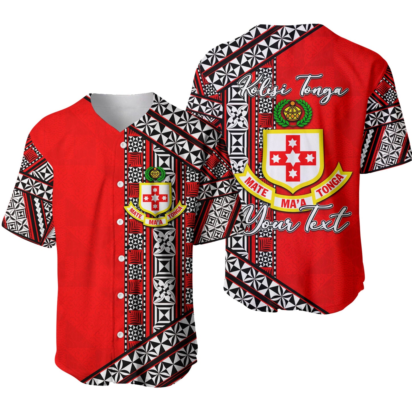 (Custom Personalised) Kolisi Tonga Baseball Jersey Tonga Patterns Style