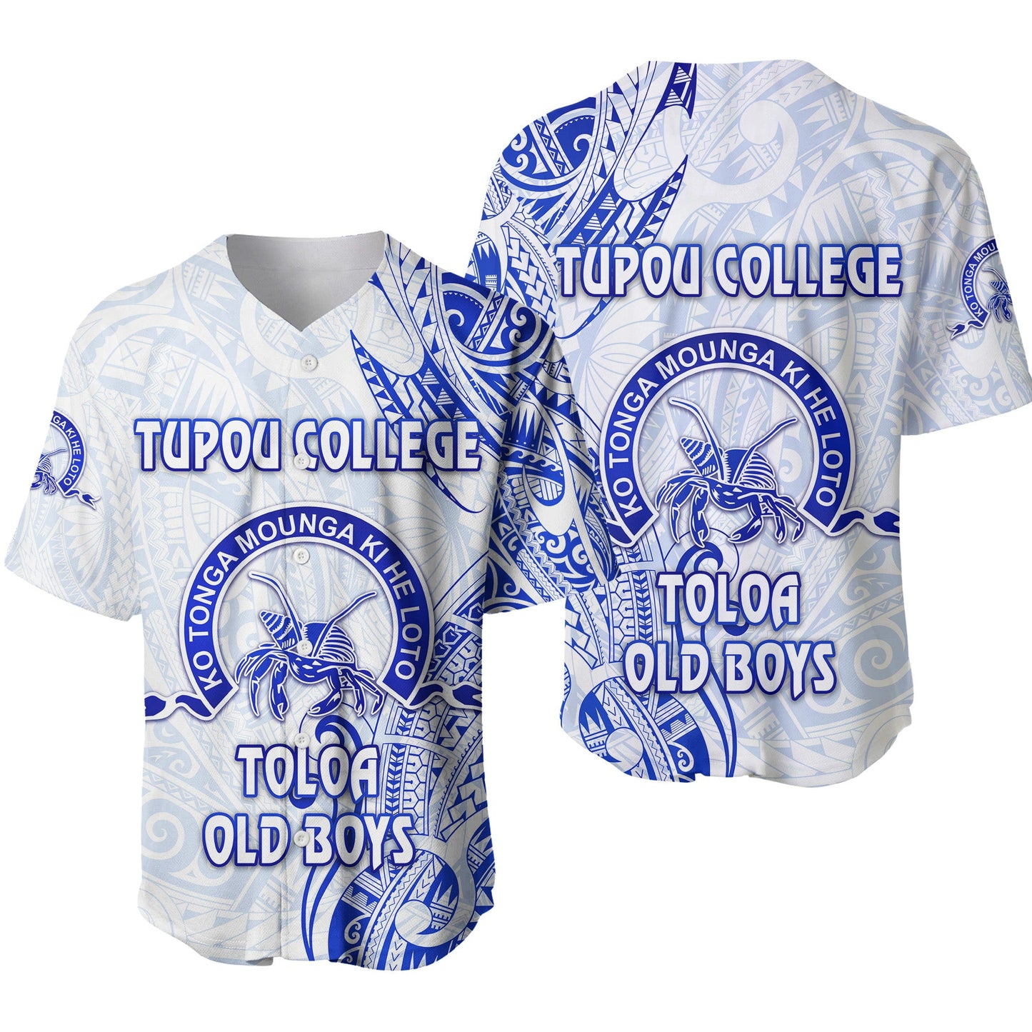 Tonga Tupou College Baseball Jersey Toloa Old Boys Simple Vibes White