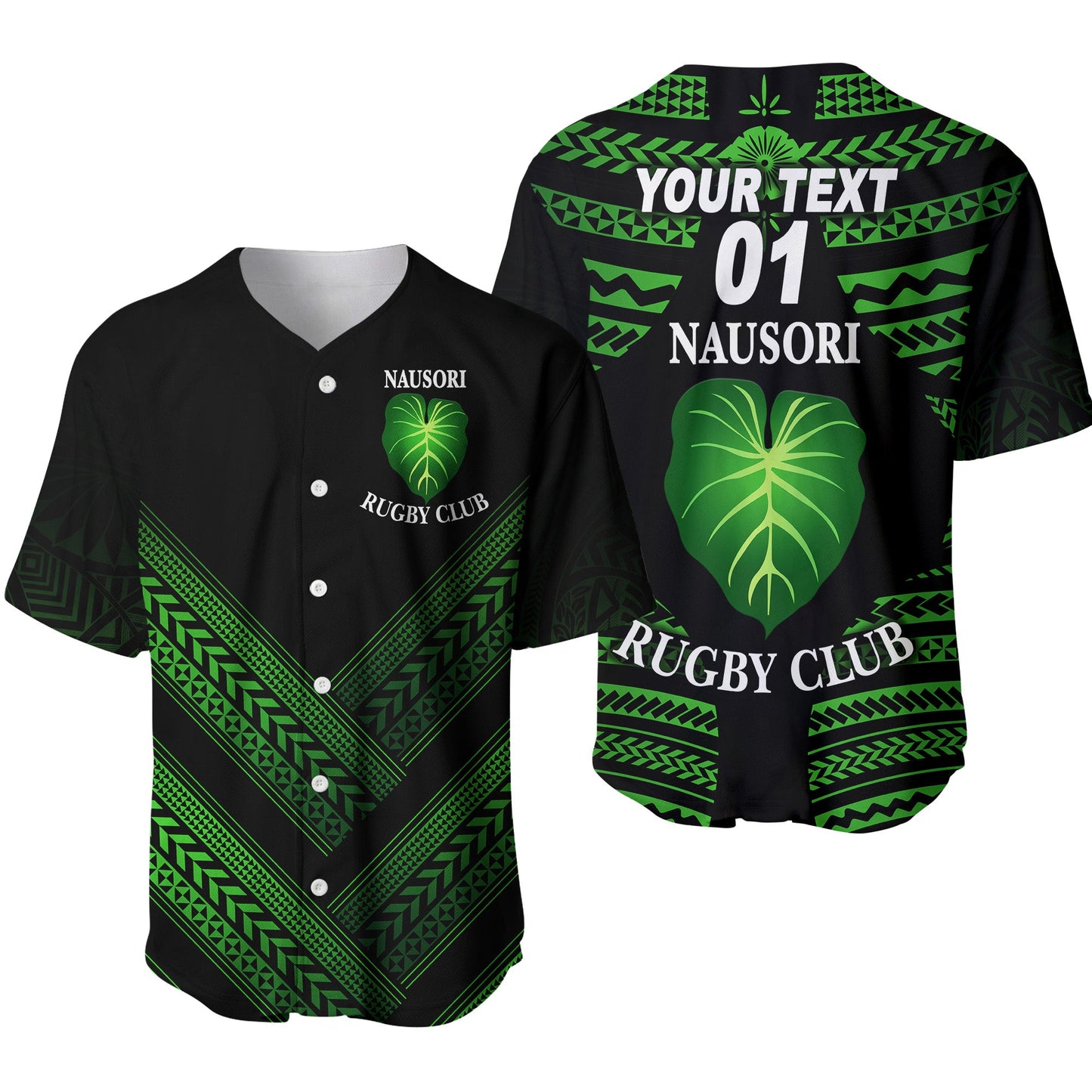 (Custom Personalised) Fiji Nausori Rugby Baseball Jersey Creative Style, Custom Text And Number