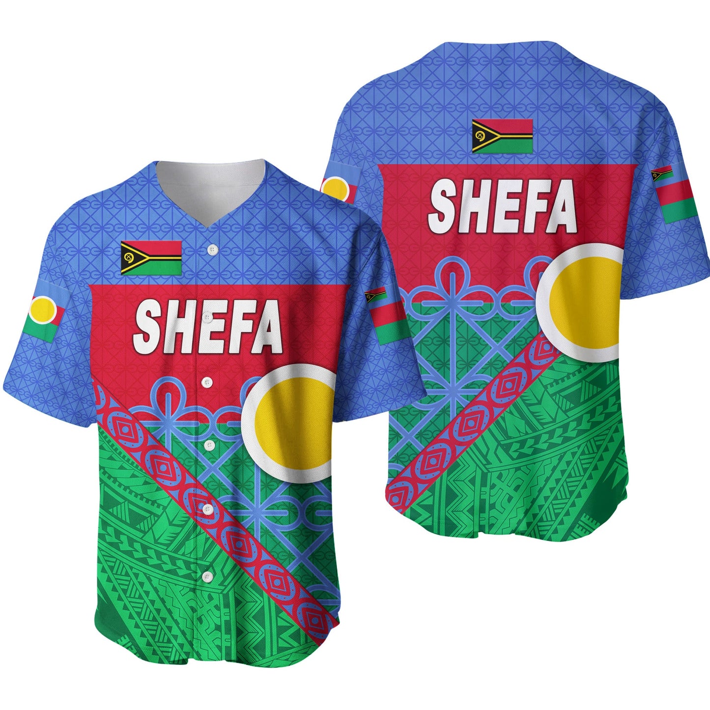 Shefa Province Baseball Jersey Vanuatu Pattern Unique Style