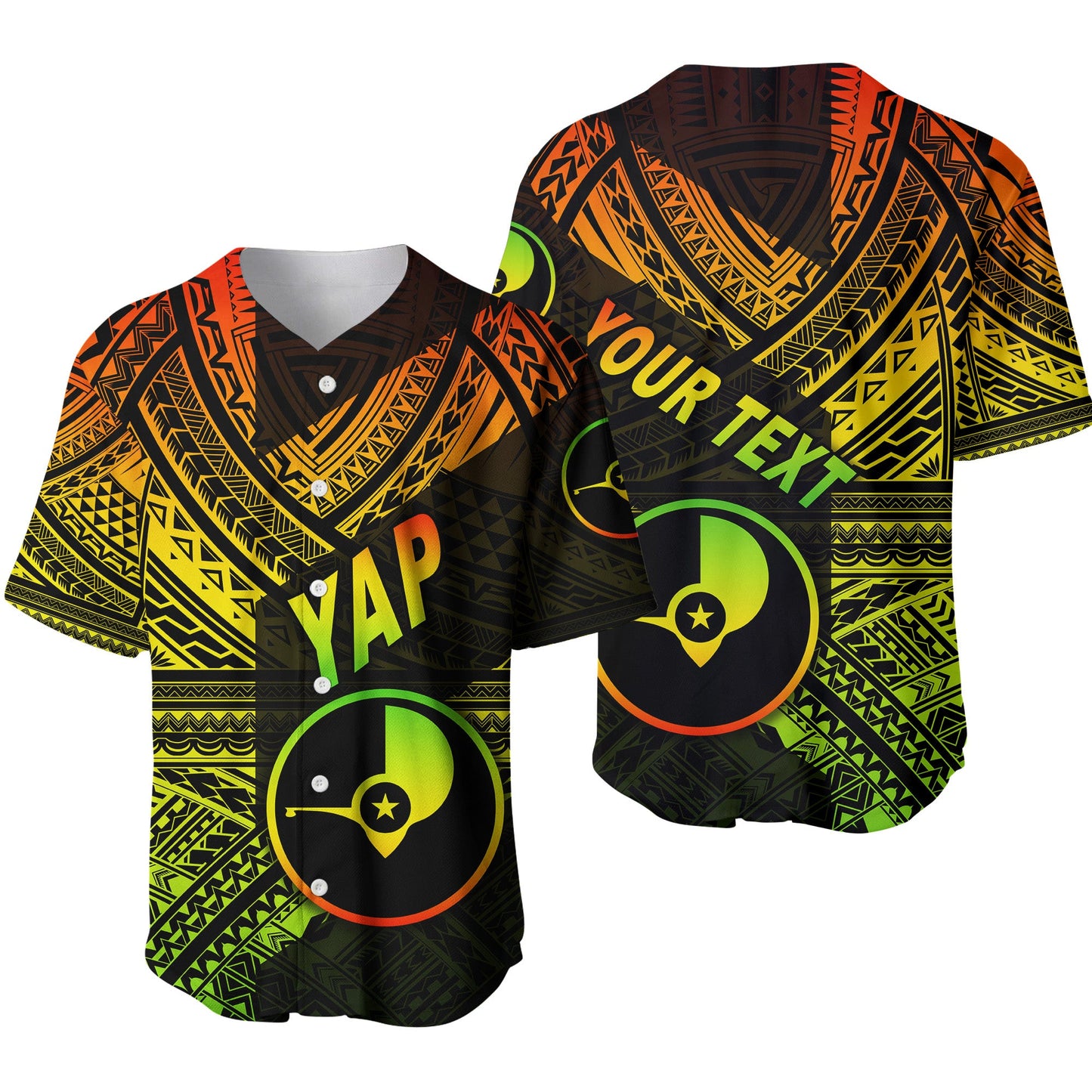 (Custom Personalised) FSM Yap Baseball Jersey Original Style Reggae