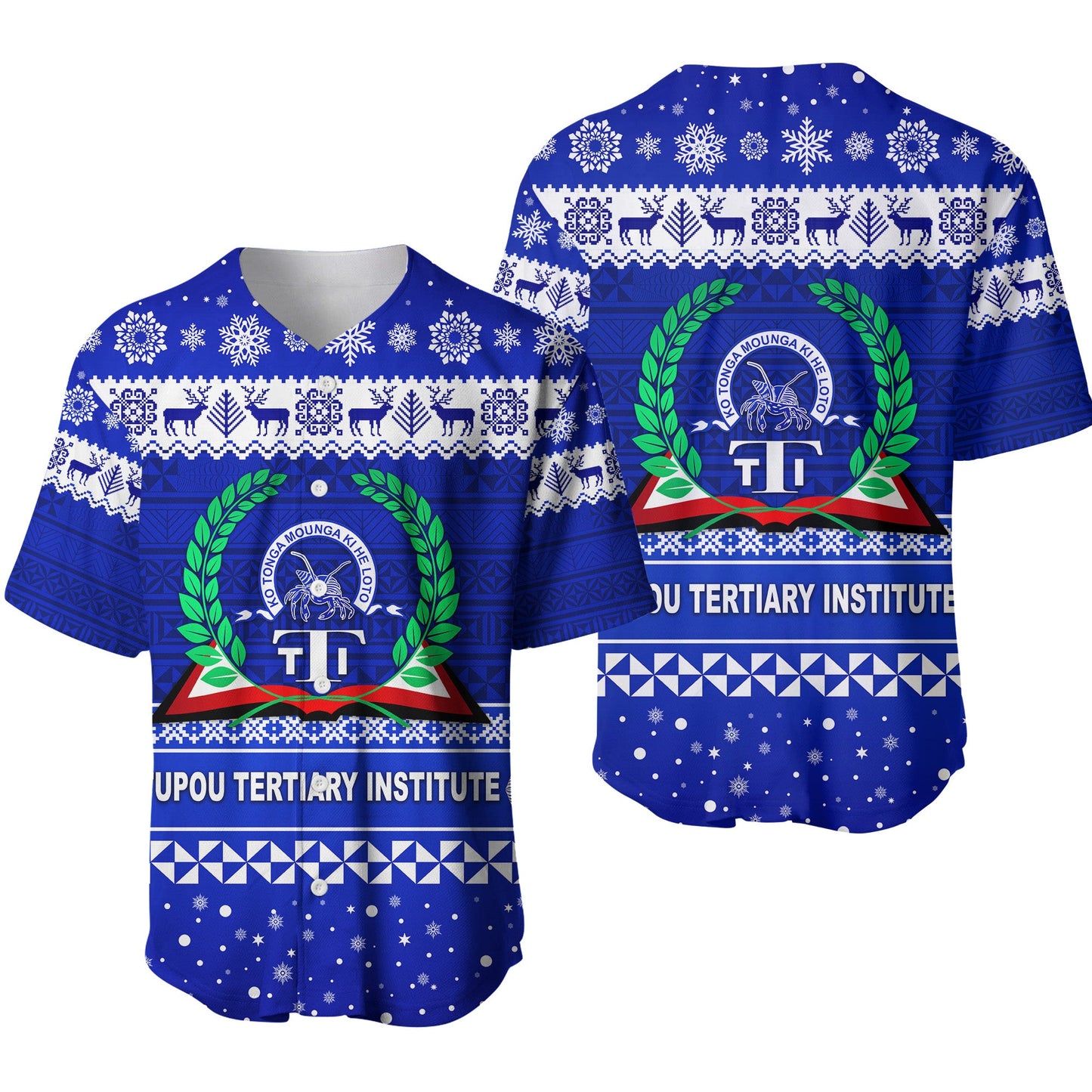 Tupou Tertiary Institute Christmas Baseball Jersey Simple Style