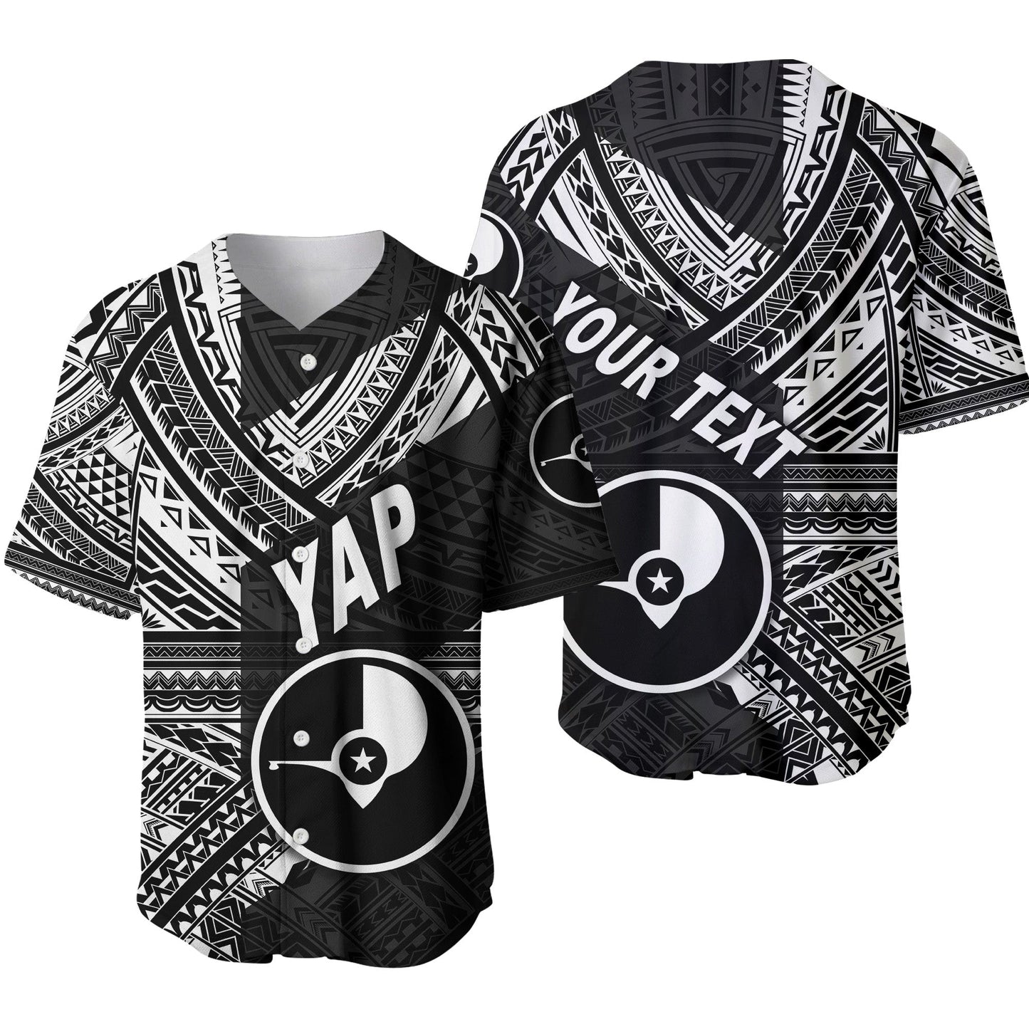 (Custom Personalised) FSM Yap Baseball Jersey Original Style Black