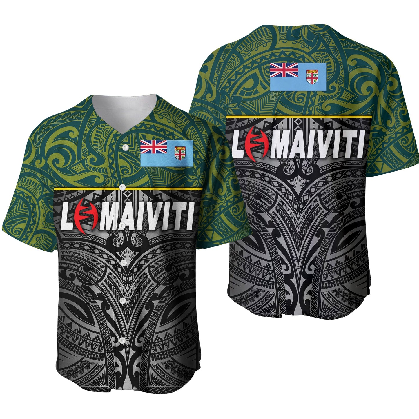 Fiji Lomaiviti Rugby Baseball Jersey Original Style