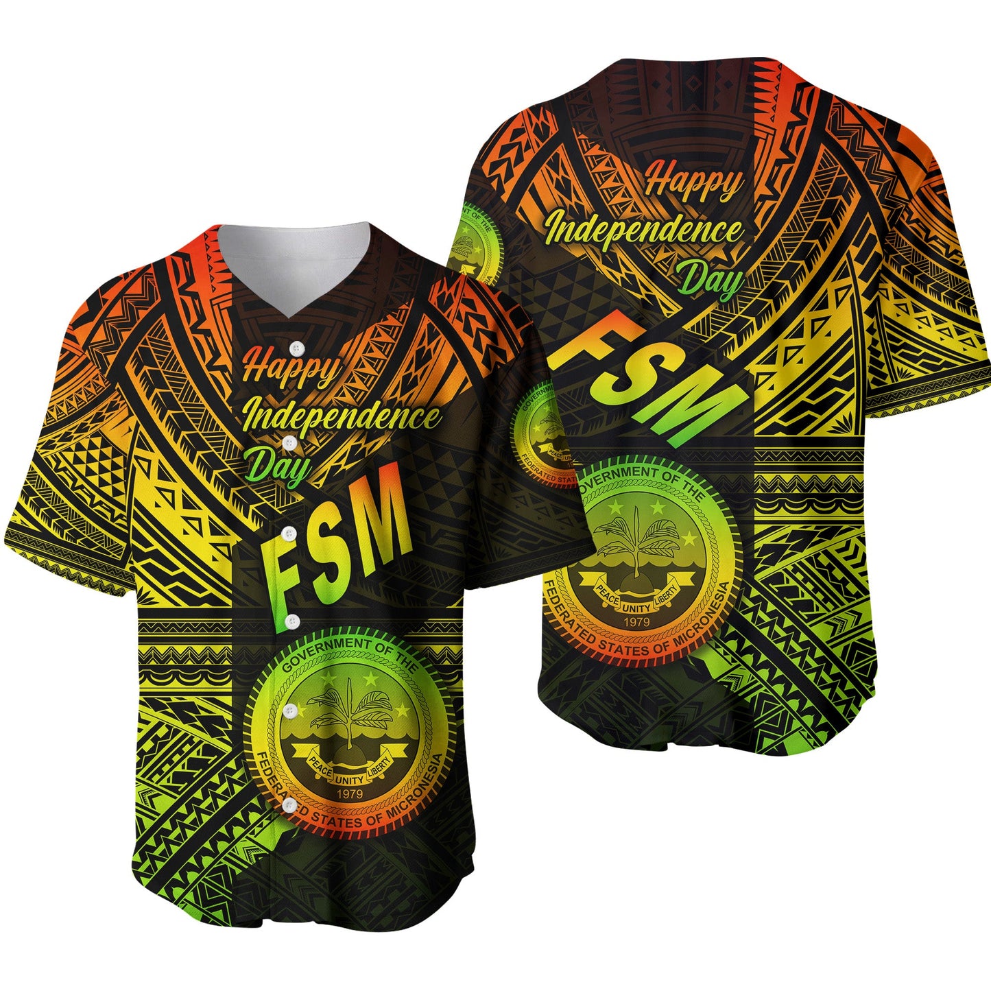 Federated States of Micronesia Baseball Jersey FSM Happy Independence Day Original Vibes Reggae