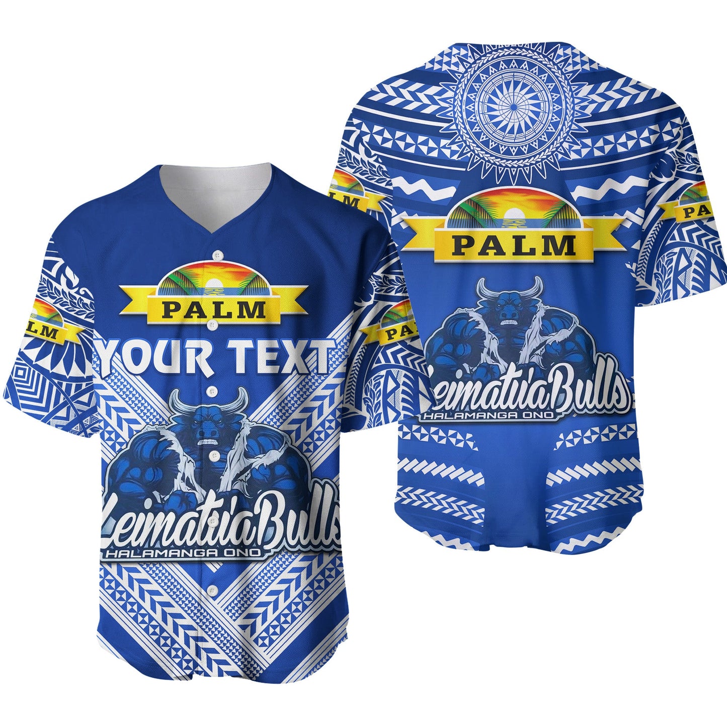 (Custom Personalised) Mate Ma'a Tonga Baseball Jersey Leimatu'a Bulls Creative Style Blue