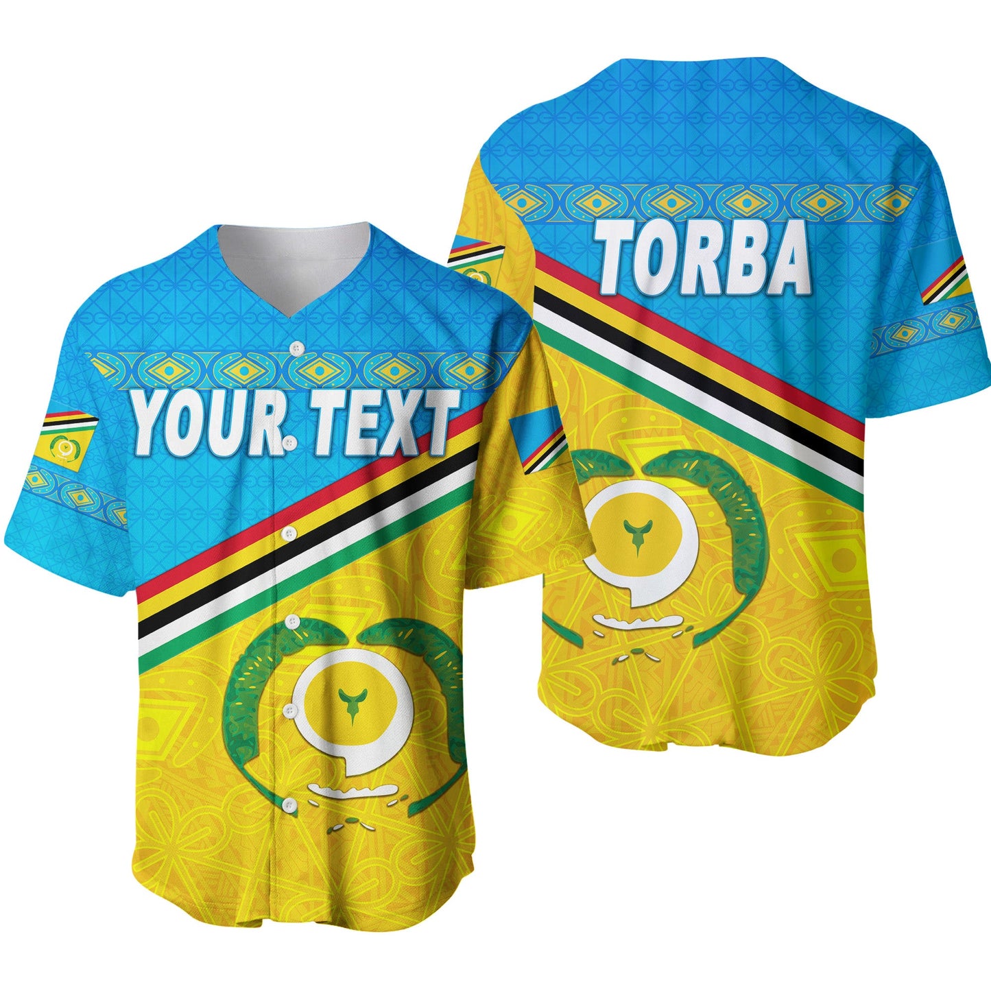 (Custom Personalised) Torba Province Baseball Jersey Vanuatu Pattern Unique Style