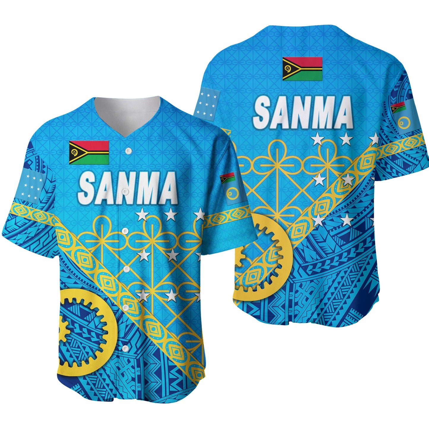 Sanma Province Baseball Jersey Vanuatu Pattern Unique Style