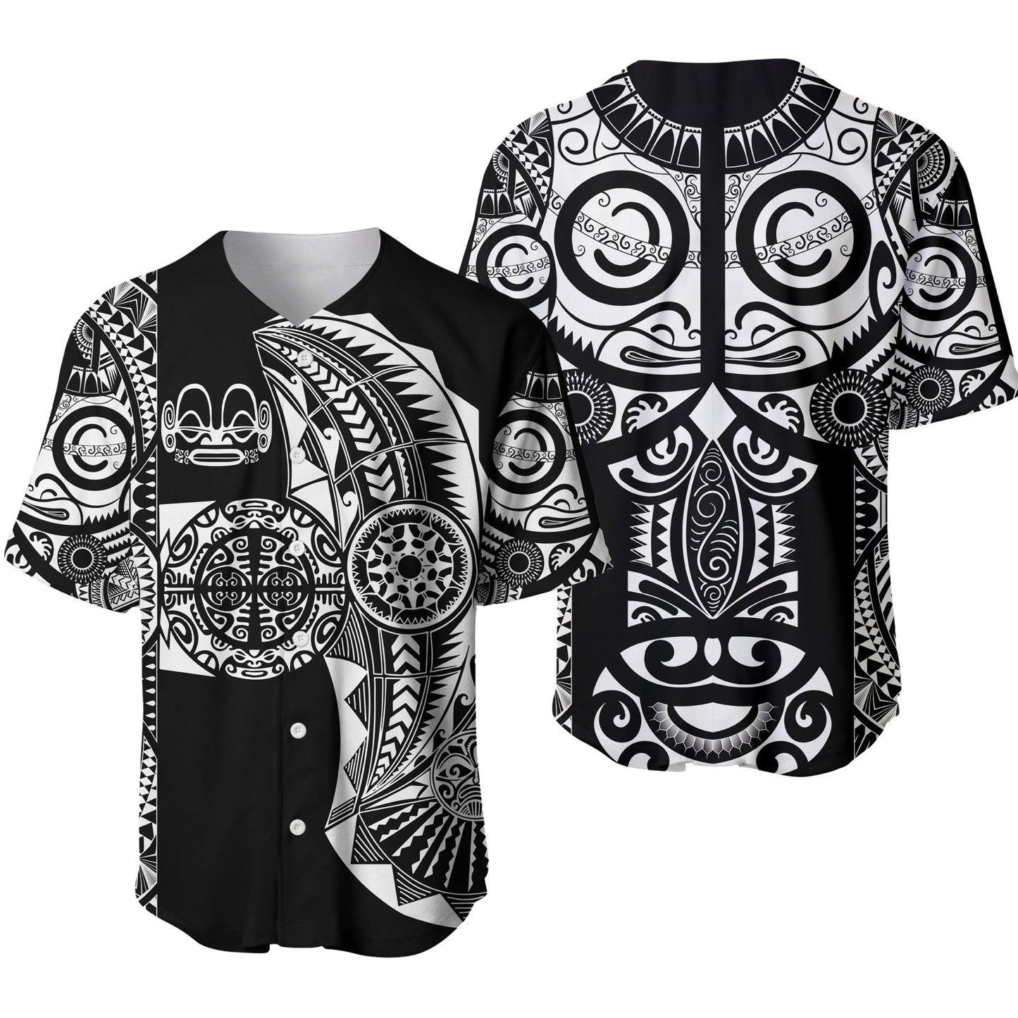 Marquesas Islands Baseball Jersey Marquesan Tattoo Original Style Black