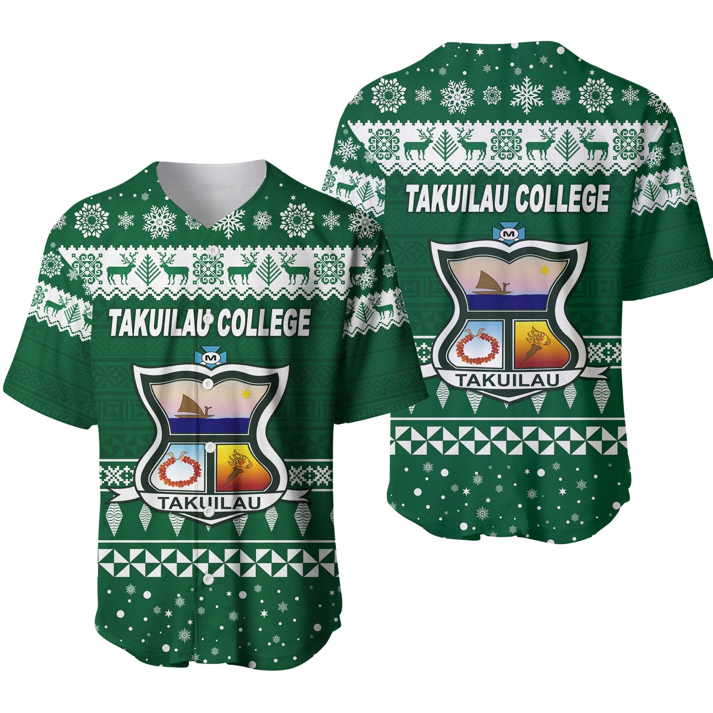 Takuilau College Christmas Baseball Jersey Simple Style