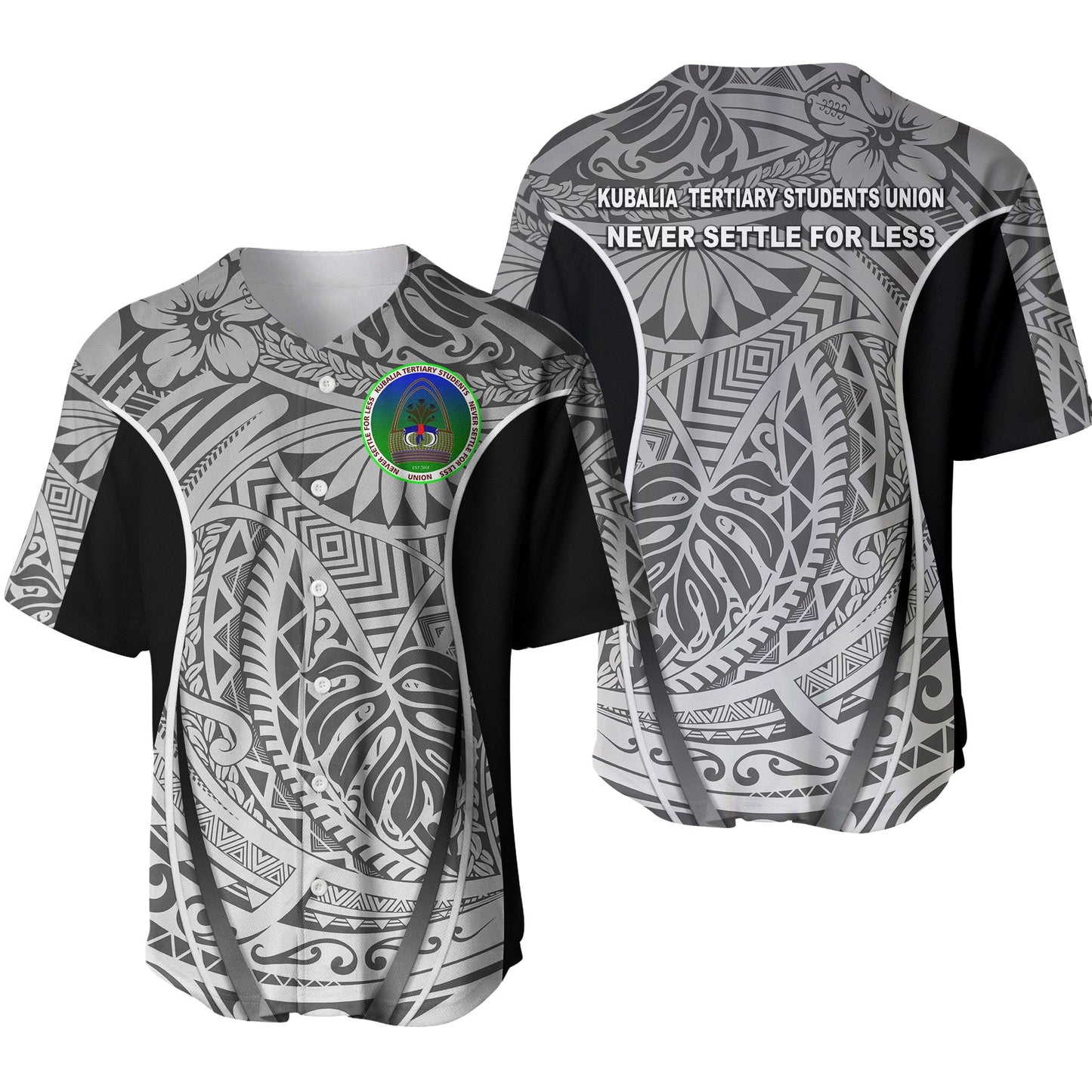 Papua New Guinea Kubalia Tertiary Students Union Baseball Jersey Gray