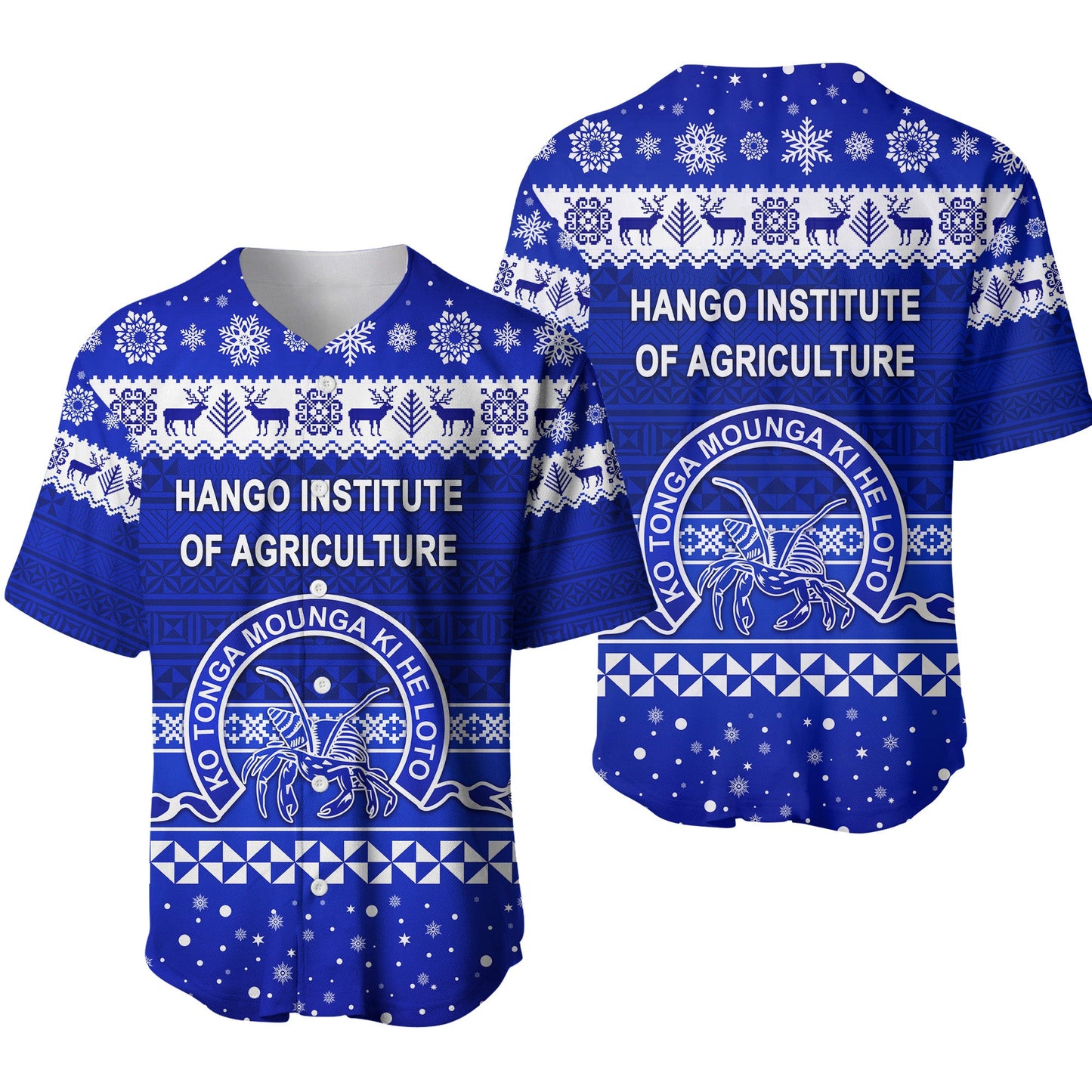 Hango Institute of Agriculture Christmas Baseball Jersey Simple Style