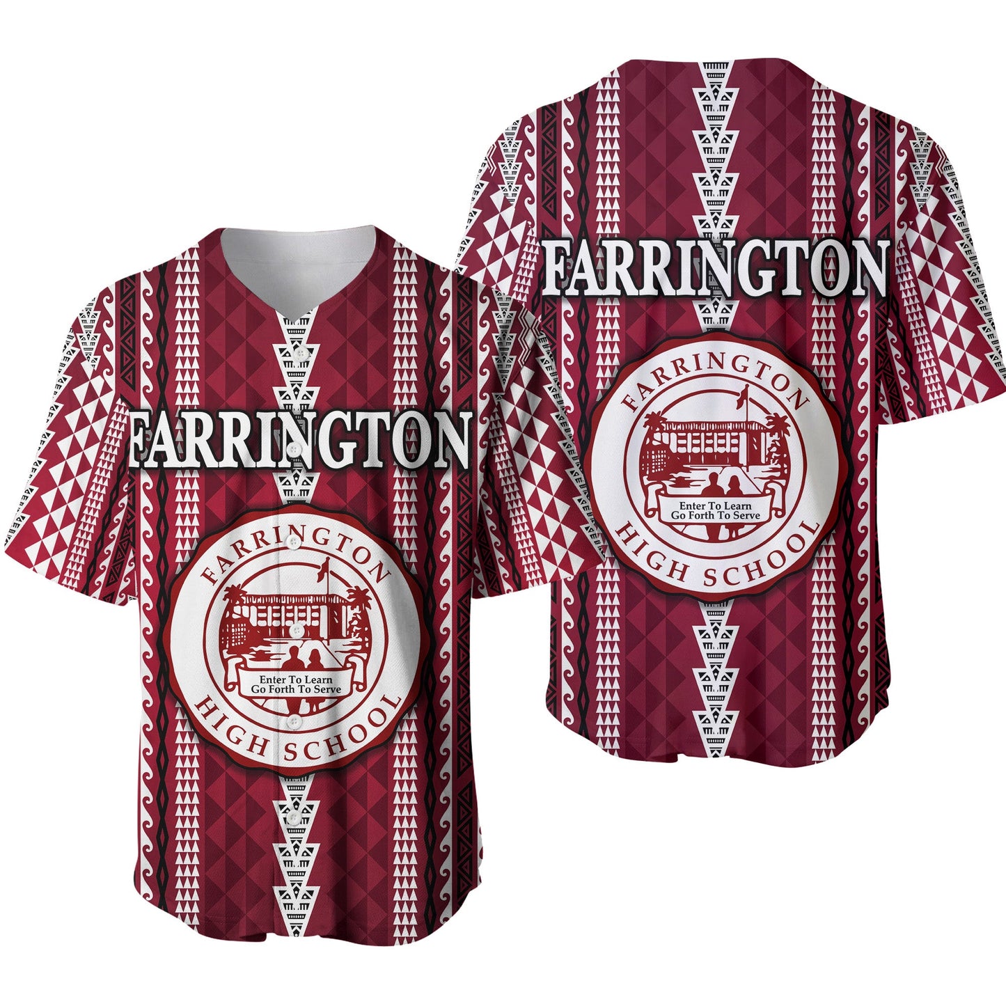 Hawaii Farrington High School Baseball Jersey Simple Style