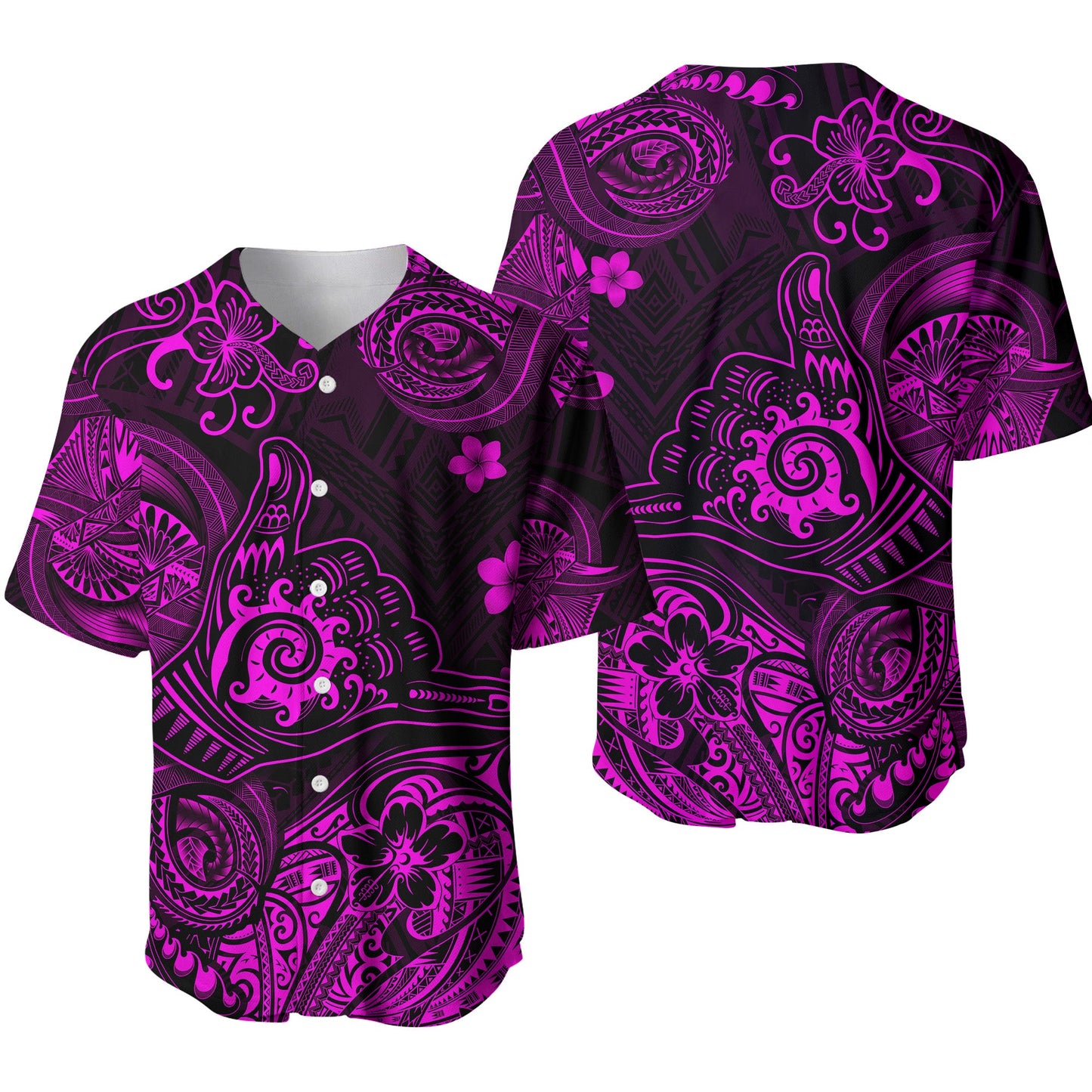 Hawaii Shaka Polynesian Baseball Jersey Unique Style Pink