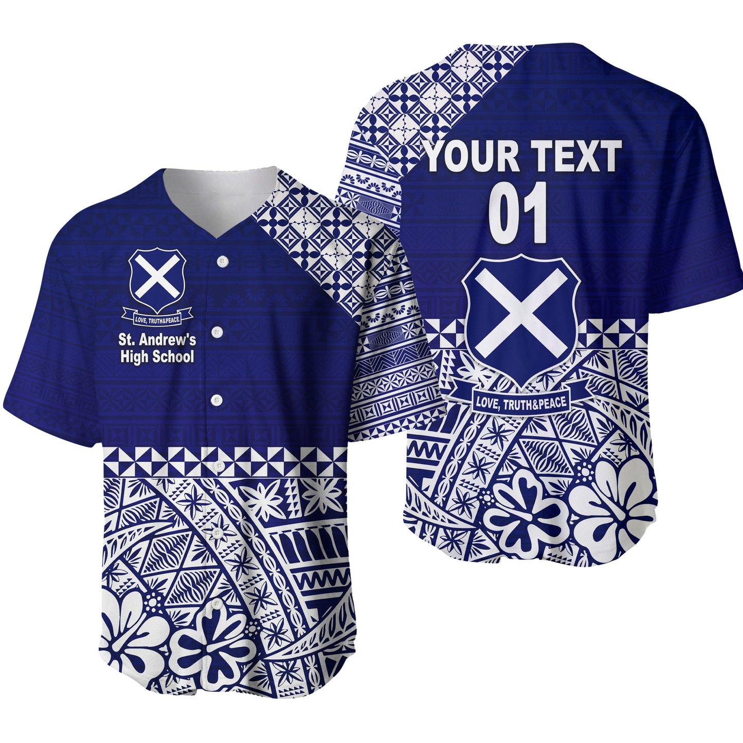 (Custom Personalised) St. Andrew's High School Christmas Baseball Jersey Tonga Kupesi Vibes