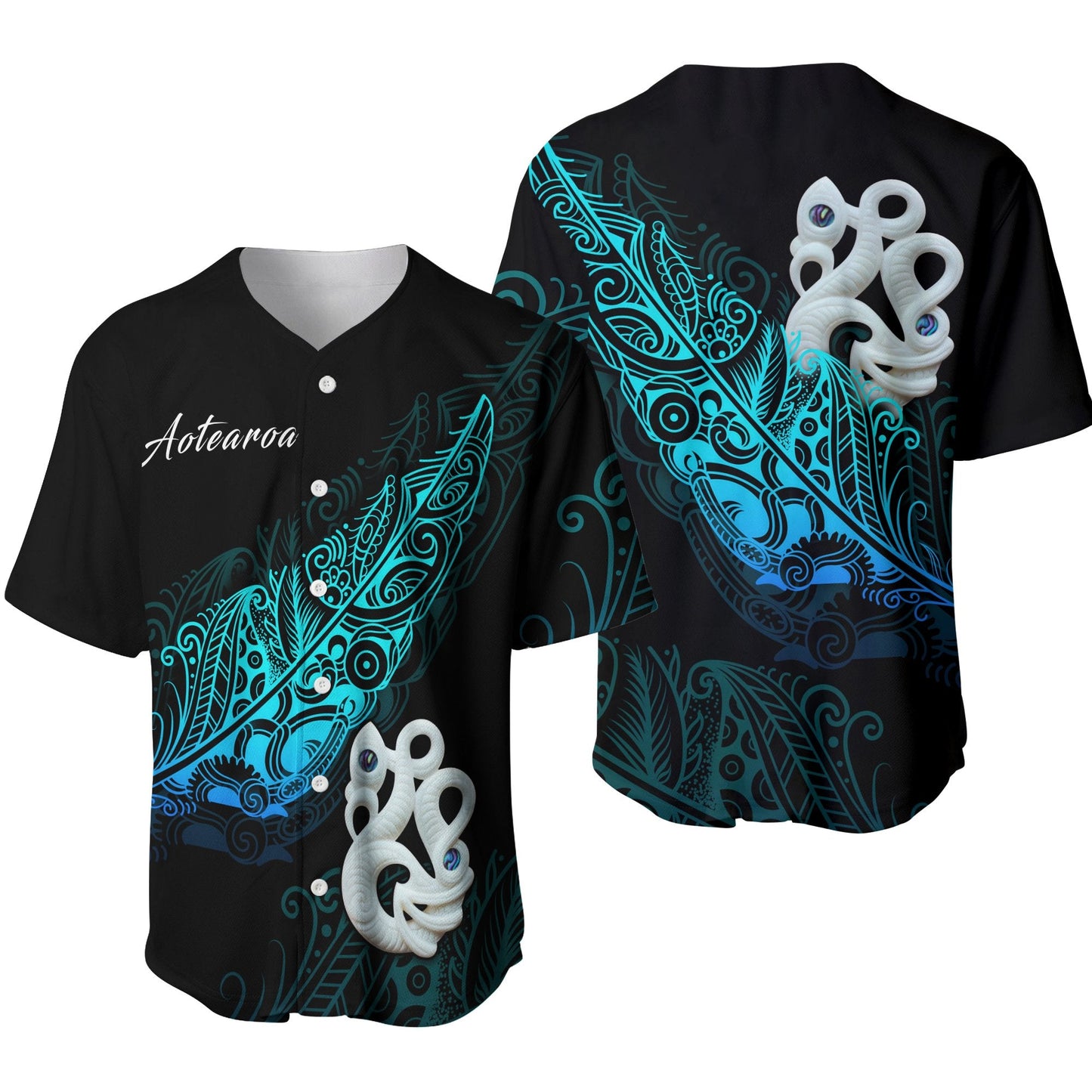 Aotearoa Baseball Jersey Fern Mix Manaia Matau