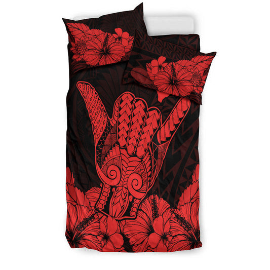 Hawaii Shaka Sign Bedding Set Red Version